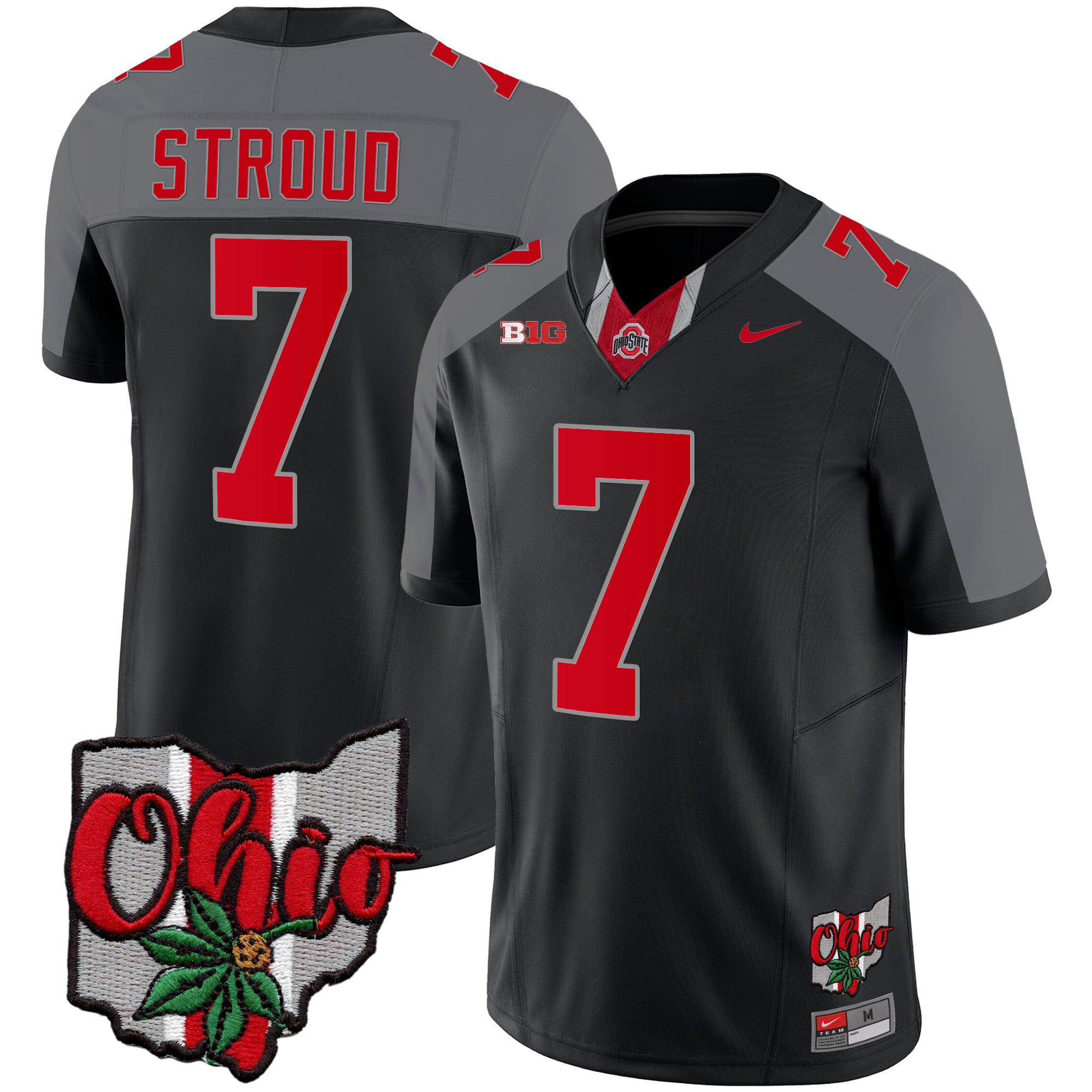 Men's Ohio State Buckeyes 2023 Gray Alternate Jersey V2 - Stitched