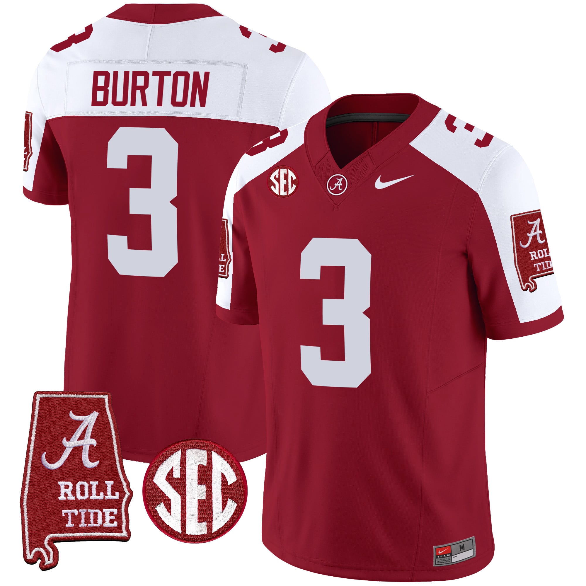 Men's Alabama Crimson Tide Vapor Limited Jersey V3 - Alabama Map - All Stitched