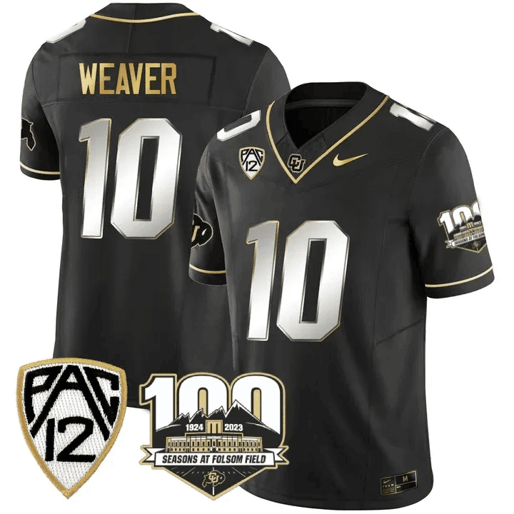 Men's Colorado Buffaloes 100th Seasons At Folsom Field Patch Vapor Gold Jersey V2 ?All Stitched