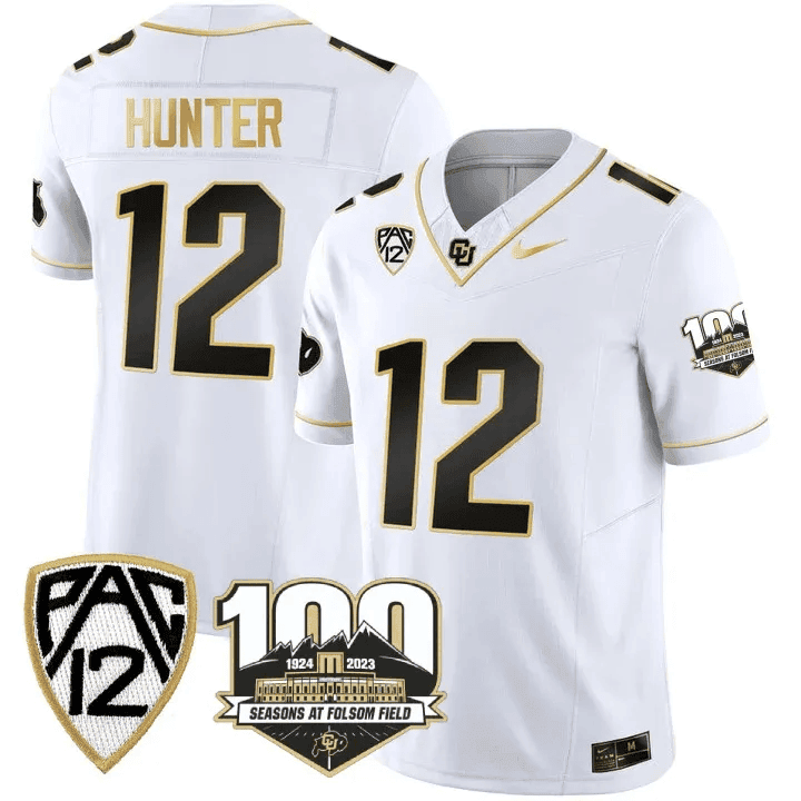 Men's Colorado Buffaloes 100th Seasons At Folsom Field Patch Vapor Gold Jersey V2 ?All Stitched