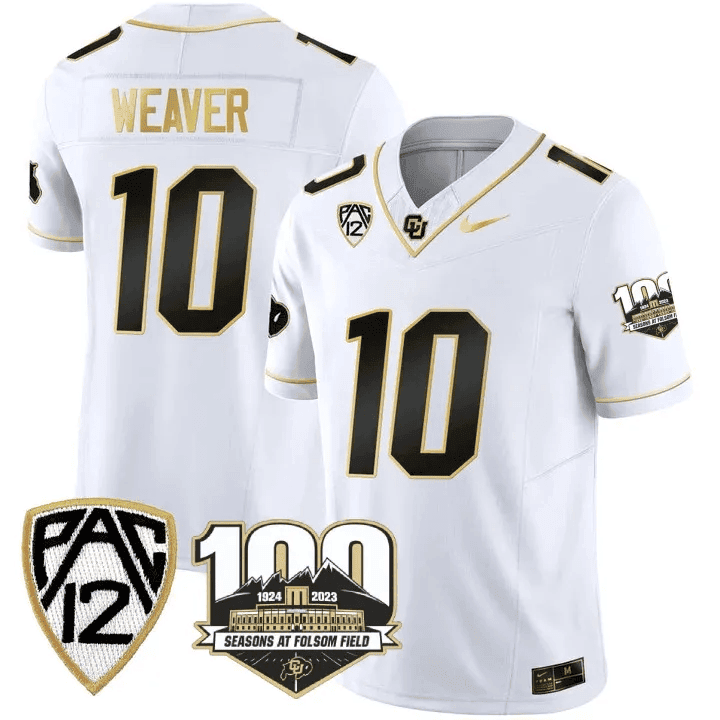 Men's Colorado Buffaloes 100th Seasons At Folsom Field Patch Vapor Gold Jersey V2 ?All Stitched