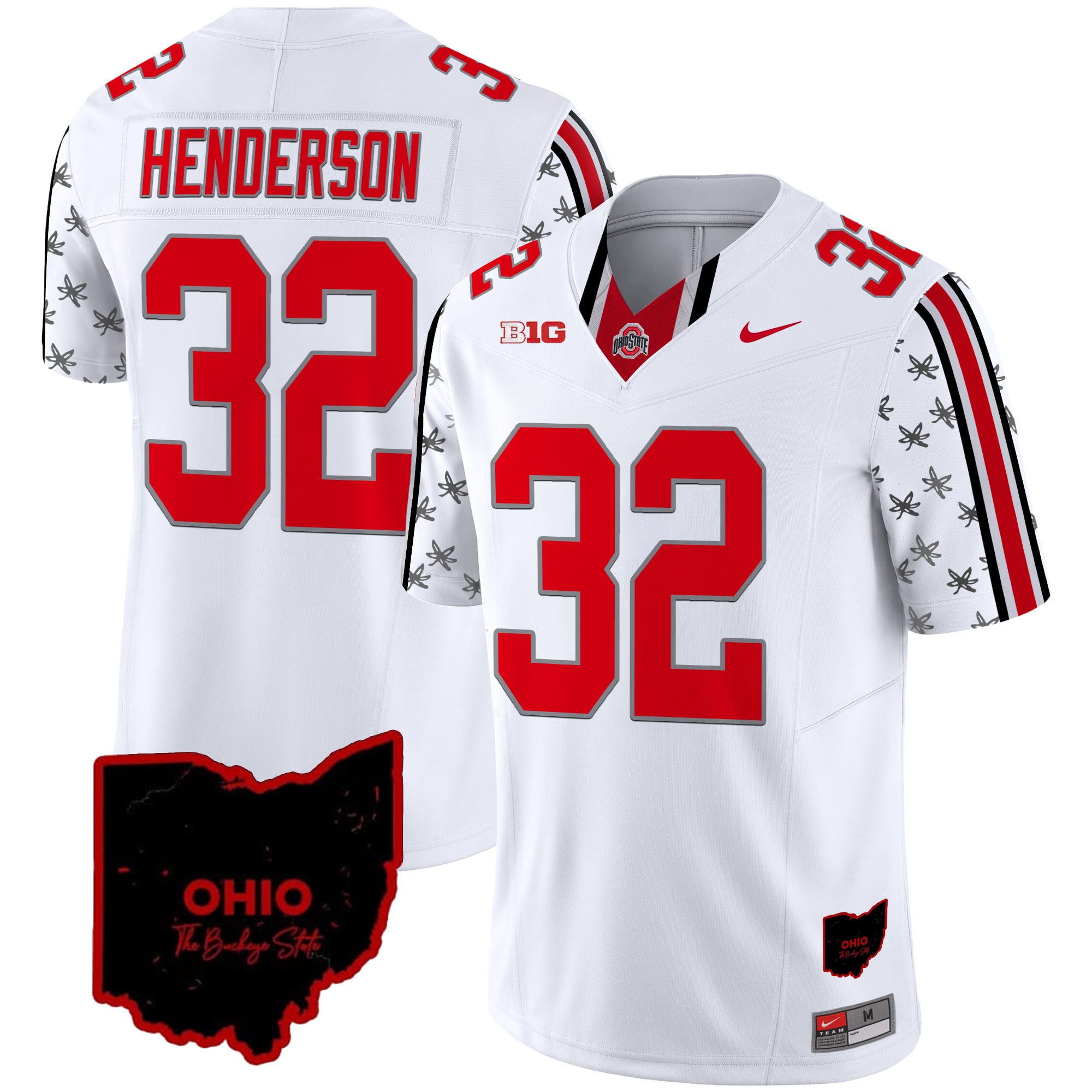 Men's Ohio State Buckeyes 2024 Home Patch Vapor Limited Jersey - All Stitched