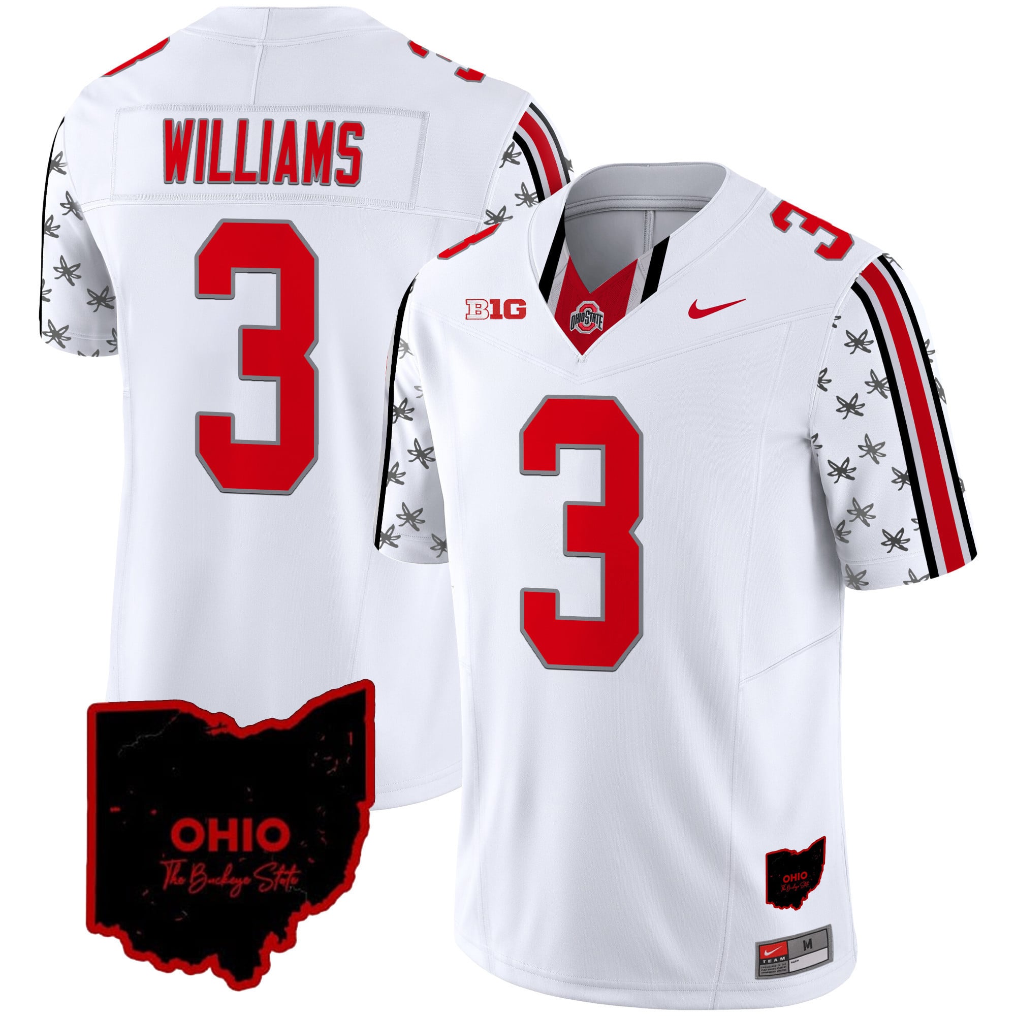 Men's Ohio State Buckeyes 2024 Home Patch Vapor Limited Jersey - All Stitched