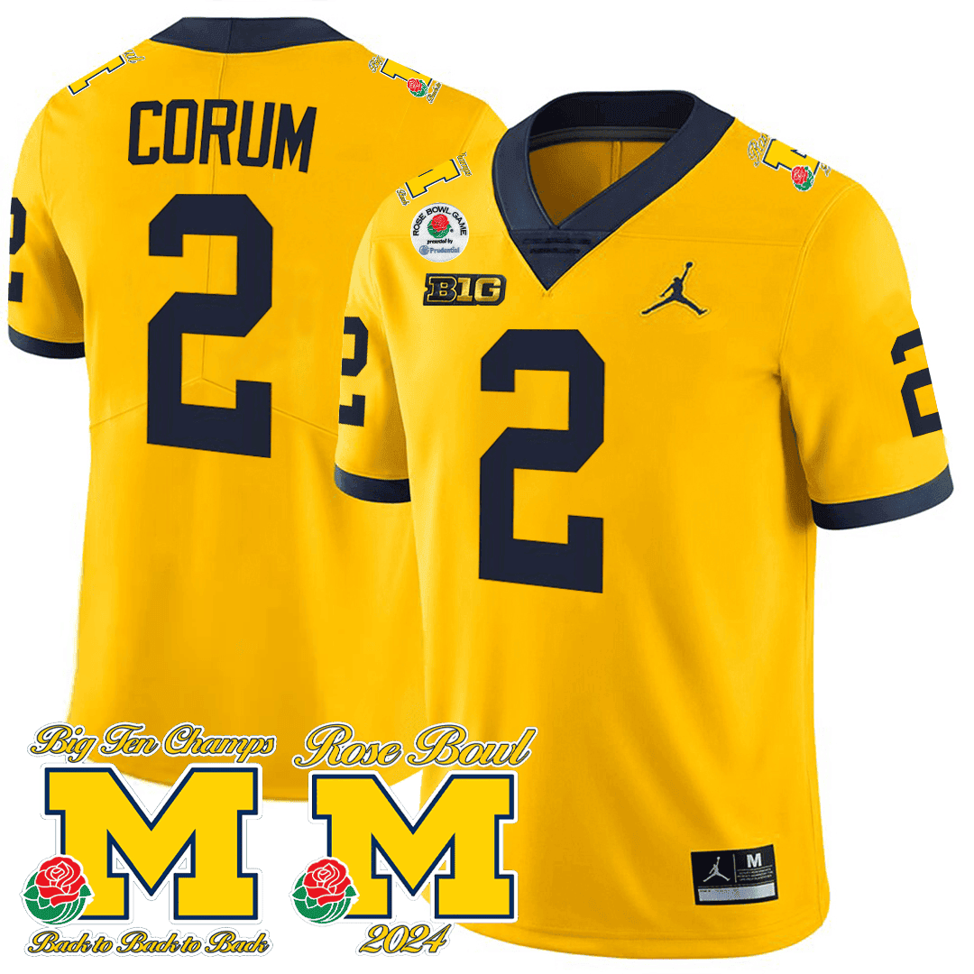 Men's Michigan Wolverines Rose Bowl Game Jersey - All Stitched