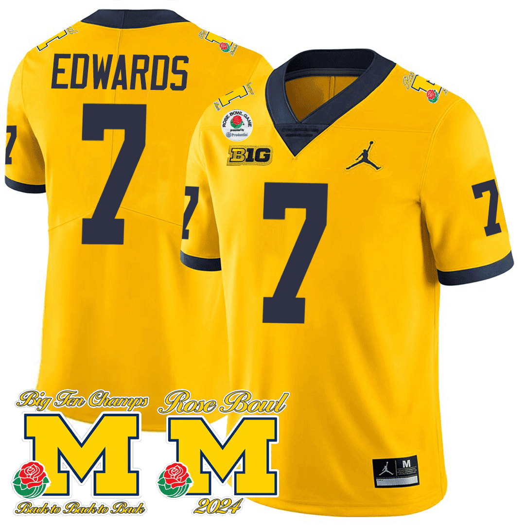 Men's Michigan Wolverines Rose Bowl Game Jersey - All Stitched