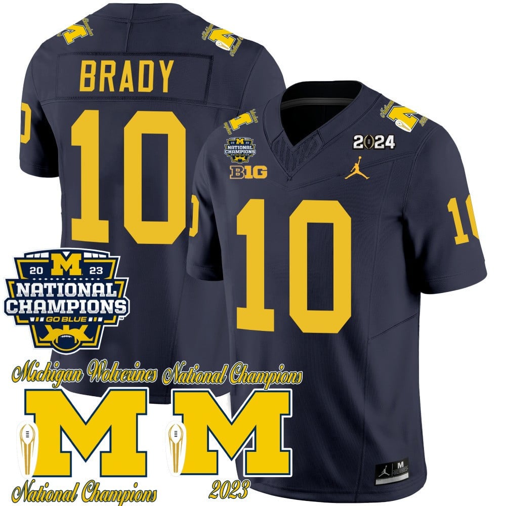 Men's Michigan Wolverines CFP 2023 National Champions Patch Vapor Jersey - All Stitched