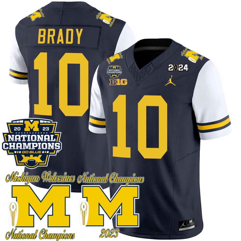 Men's Michigan Wolverines CFP 2023 National Champions Patch Vapor Jersey - All Stitched