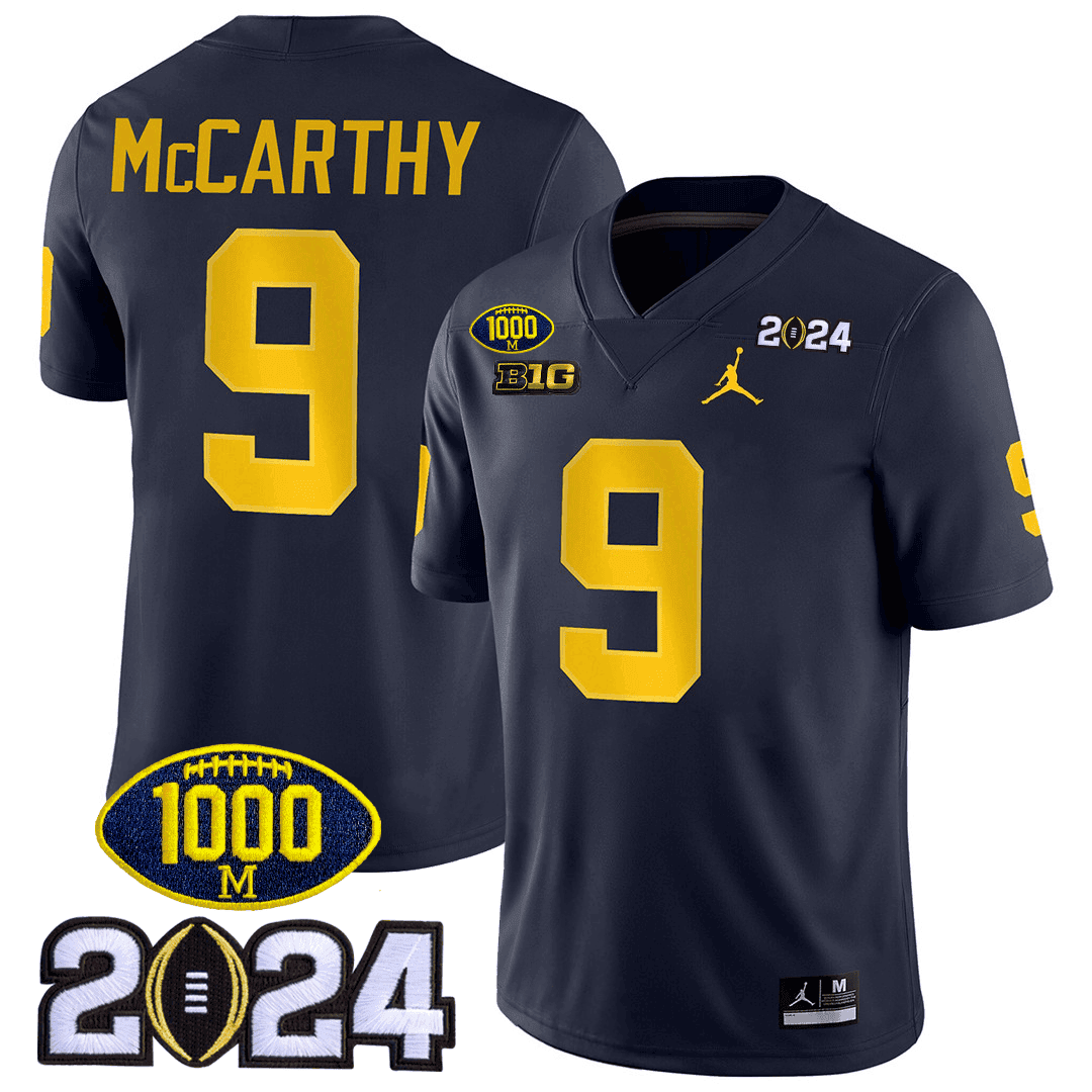 Men's Michigan Wolverines 1000 Wins & 2024 College Bowl Patch Vapor Limited Jersey - All Stitched