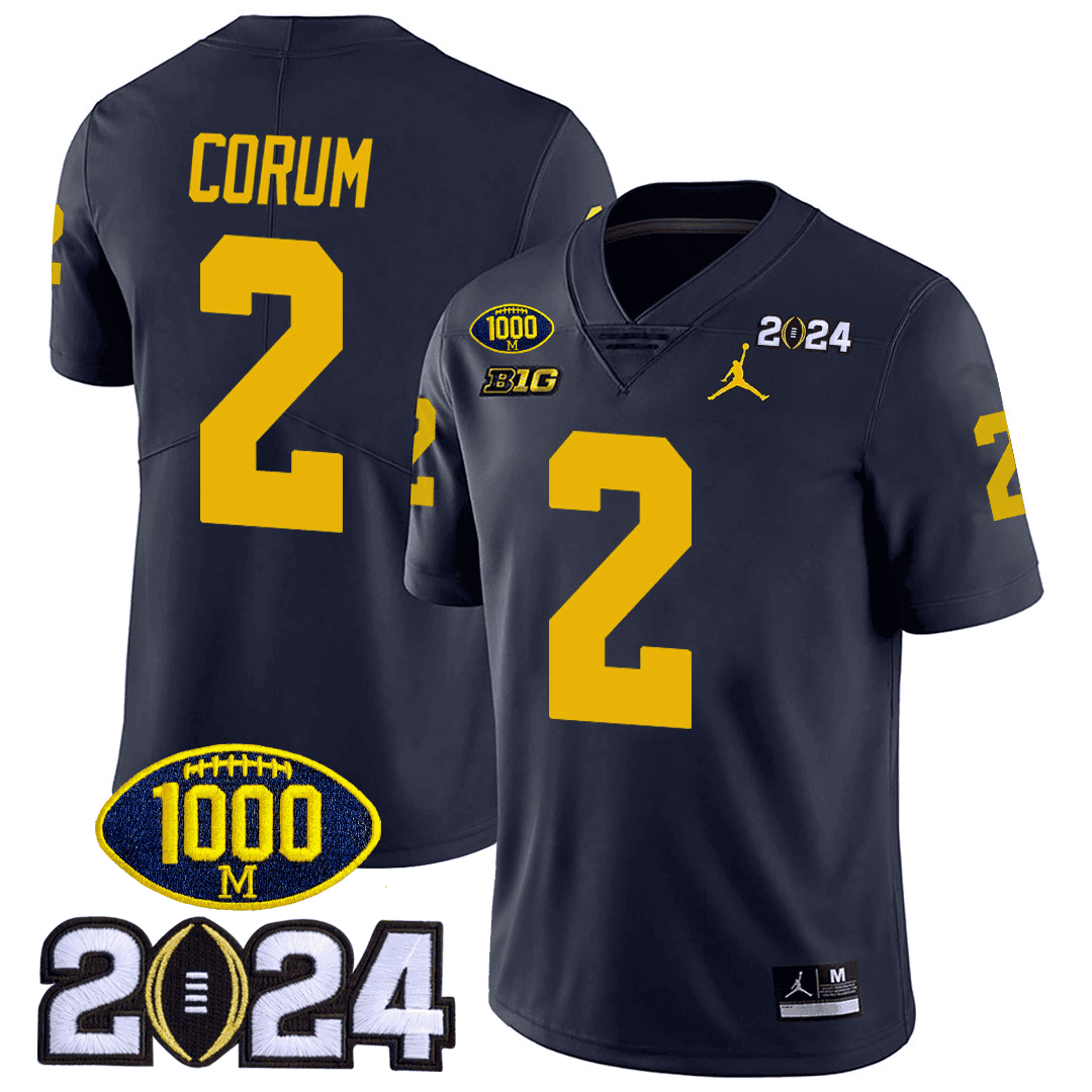 Men's Michigan Wolverines 1000 Wins & 2024 College Bowl Patch Vapor Limited Jersey - All Stitched