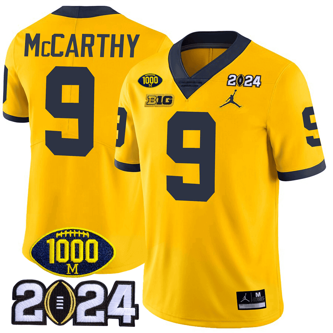 Men's Michigan Wolverines 1000 Wins & 2024 College Bowl Patch Vapor Limited Jersey - All Stitched