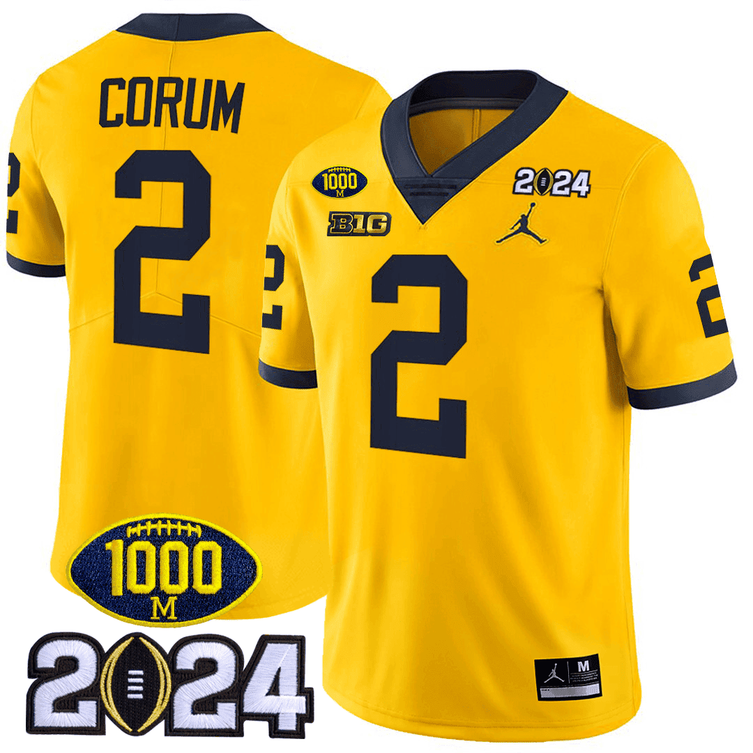 Men's Michigan Wolverines 1000 Wins & 2024 College Bowl Patch Vapor Limited Jersey - All Stitched