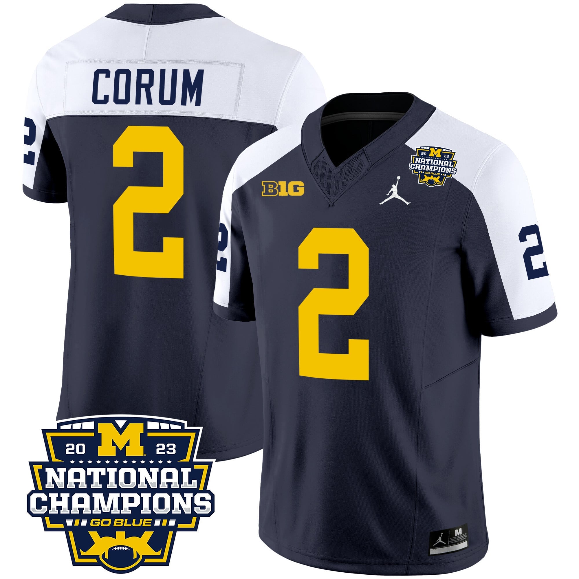 Men's Michigan Wolverines 2023 National Champions Patch Vapor Jersey V2 - All Stitched