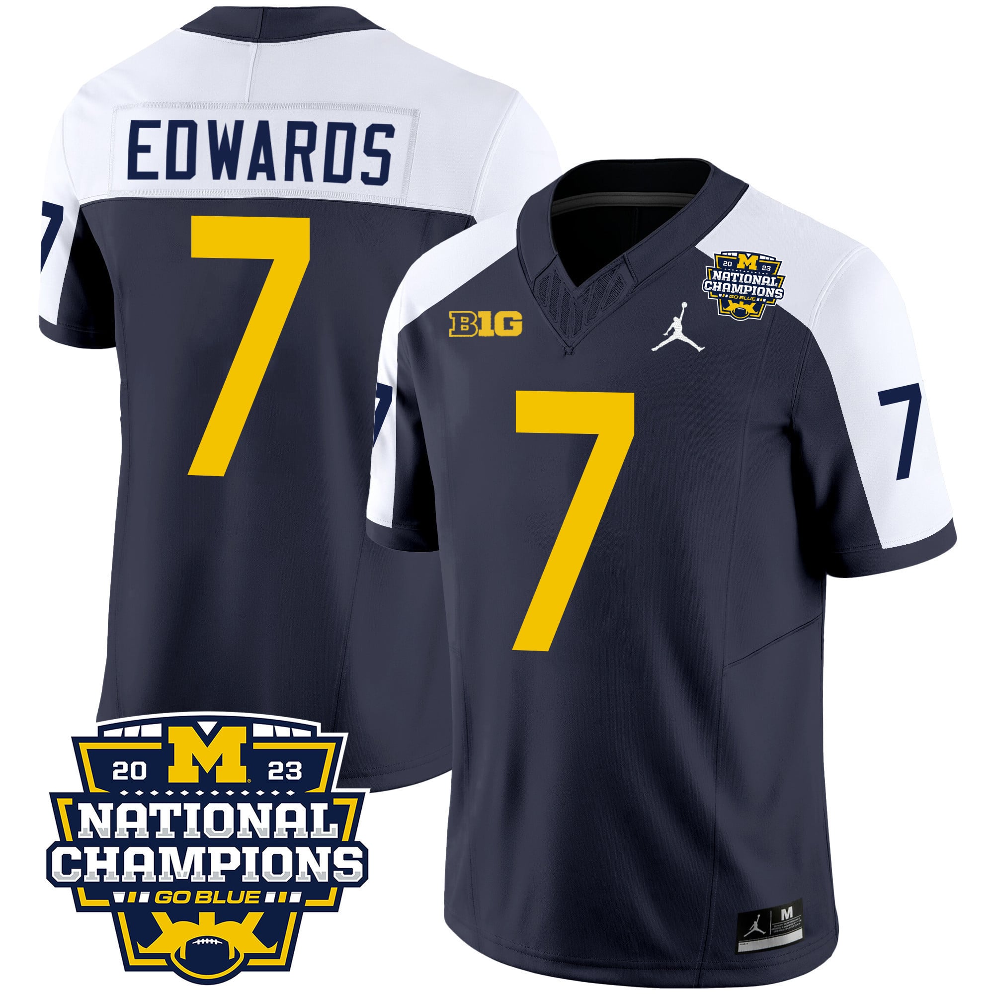 Men's Michigan Wolverines 2023 National Champions Patch Vapor Jersey V2 - All Stitched