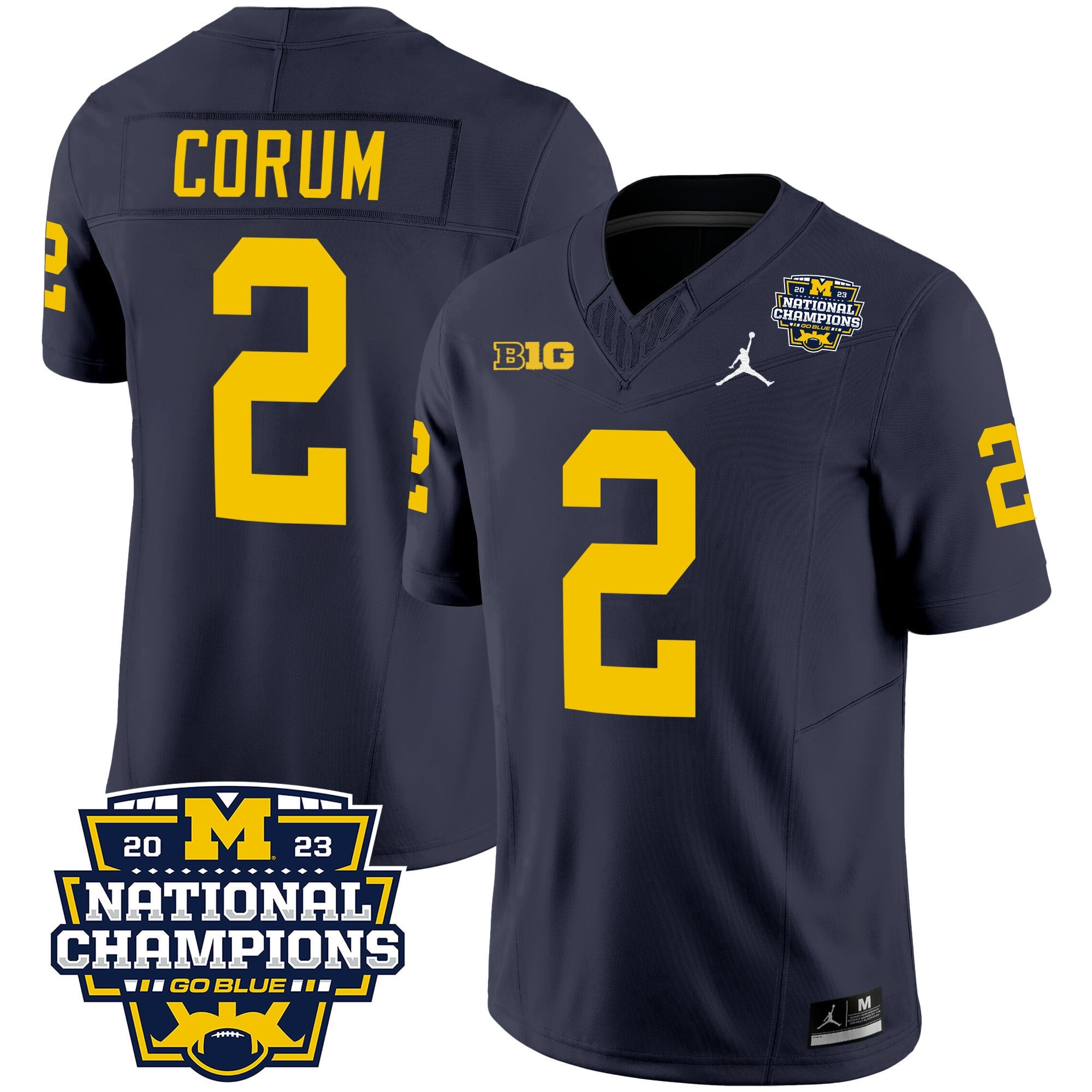 Men's Michigan Wolverines 2023 National Champions Patch Vapor Jersey V2 - All Stitched