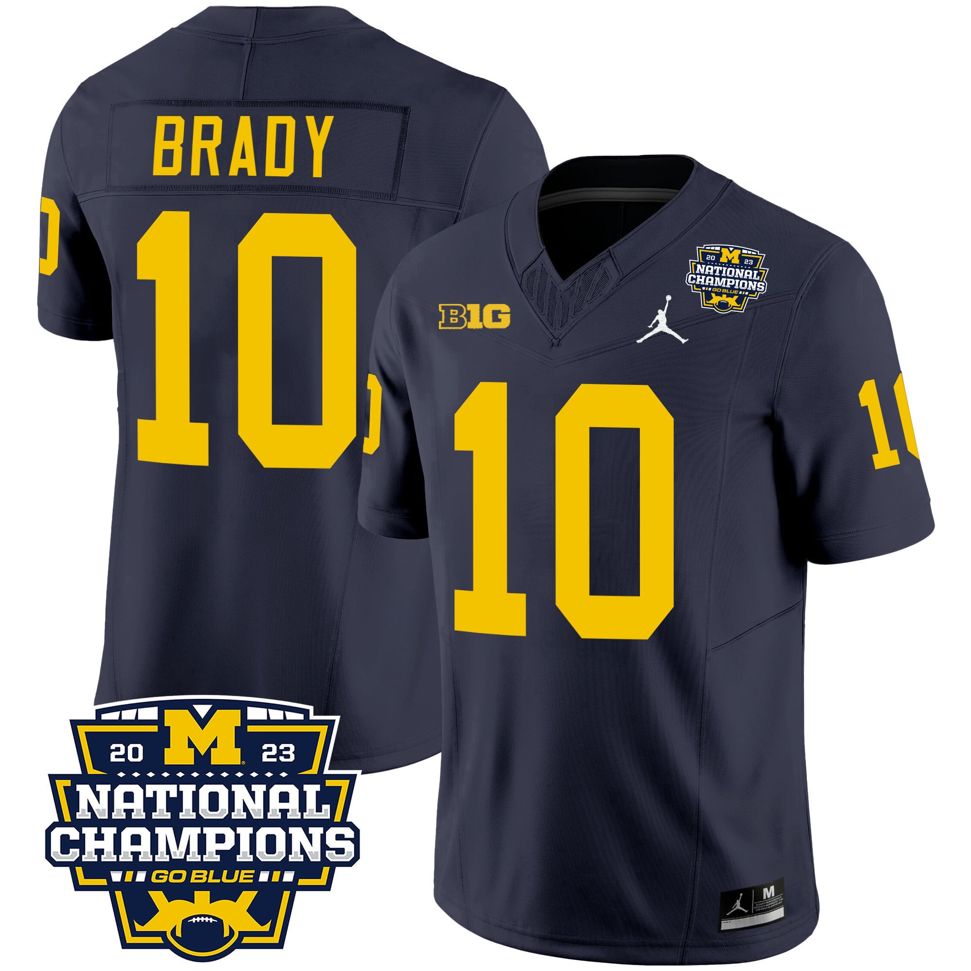 Men's Michigan Wolverines 2023 National Champions Patch Vapor Jersey V2 - All Stitched
