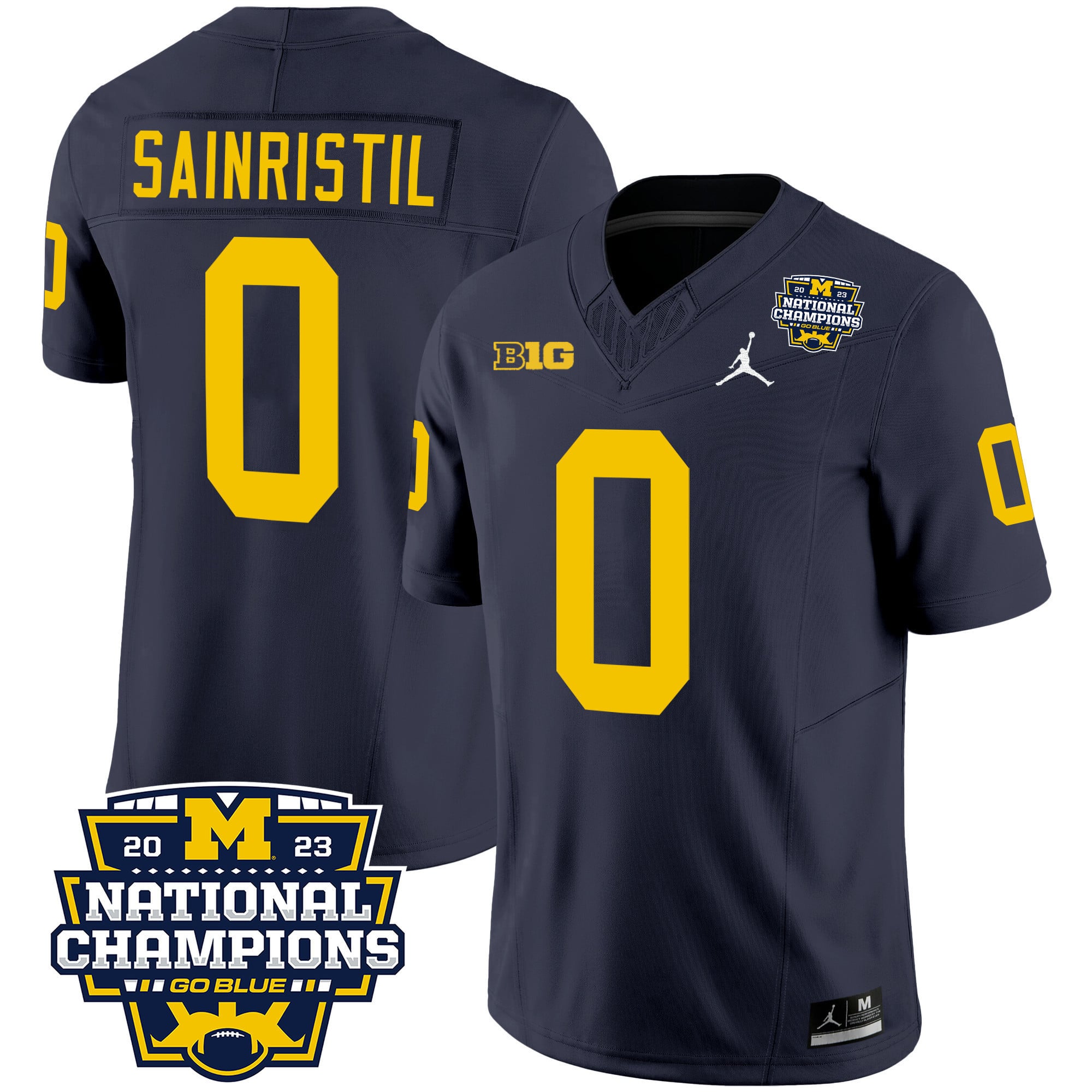 Men's Michigan Wolverines 2023 National Champions Patch Vapor Jersey V2 - All Stitched