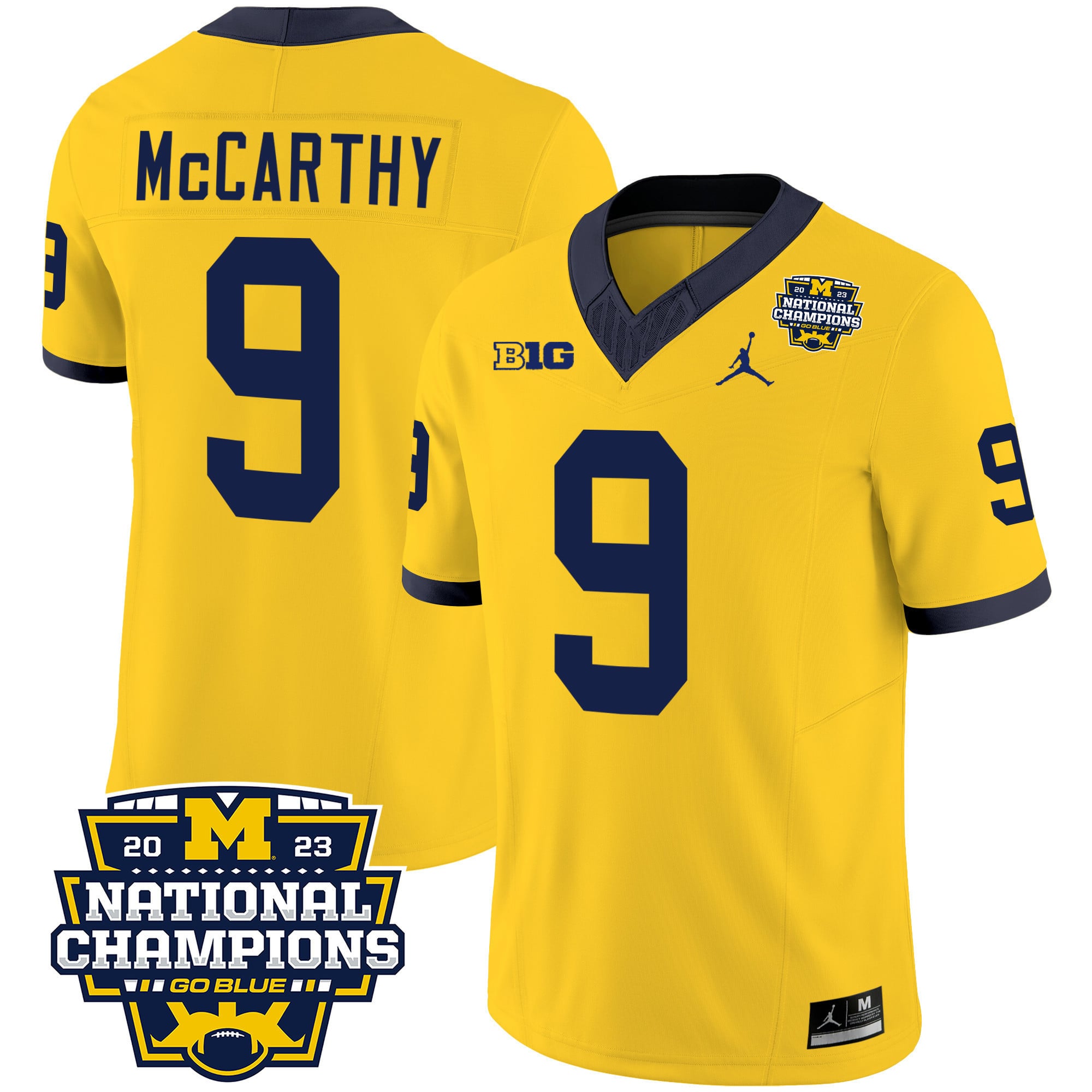 Men's Michigan Wolverines 2023 National Champions Patch Vapor Jersey V2 - All Stitched