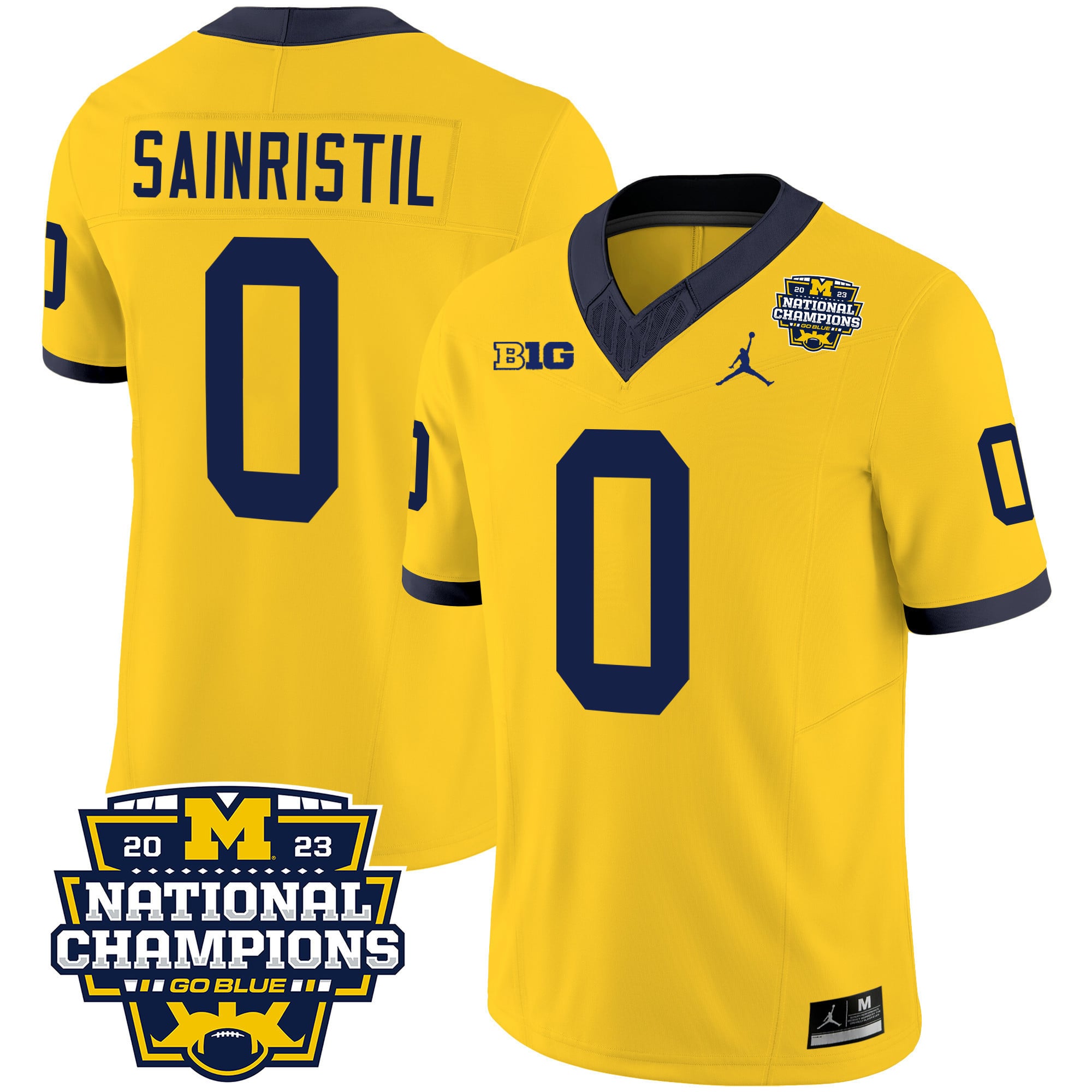 Men's Michigan Wolverines 2023 National Champions Patch Vapor Jersey V2 - All Stitched