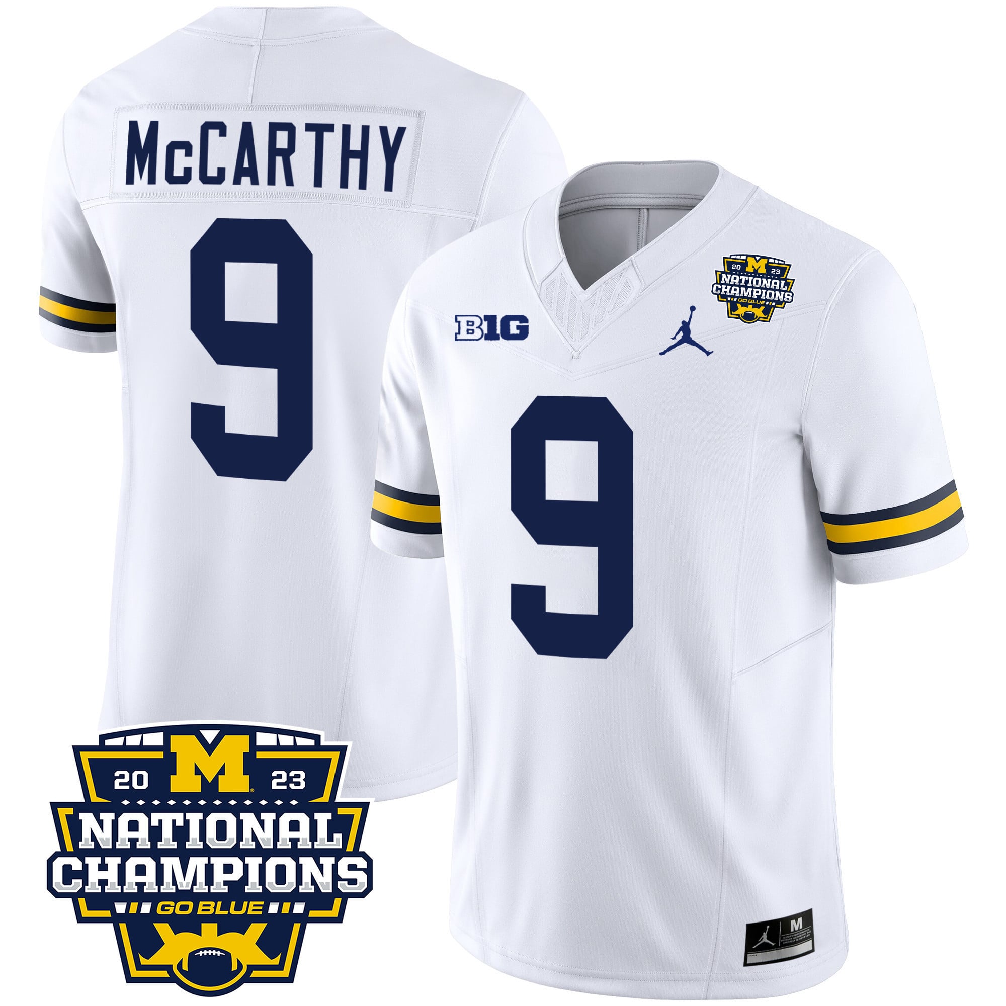 Men's Michigan Wolverines 2023 National Champions Patch Vapor Jersey V2 - All Stitched