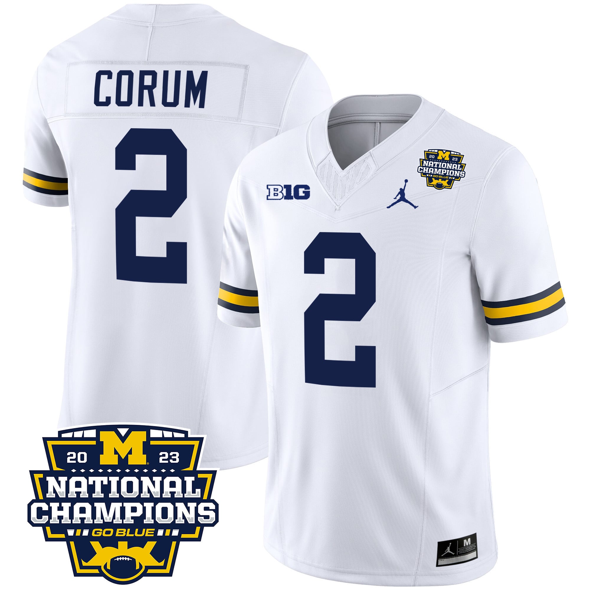 Men's Michigan Wolverines 2023 National Champions Patch Vapor Jersey V2 - All Stitched