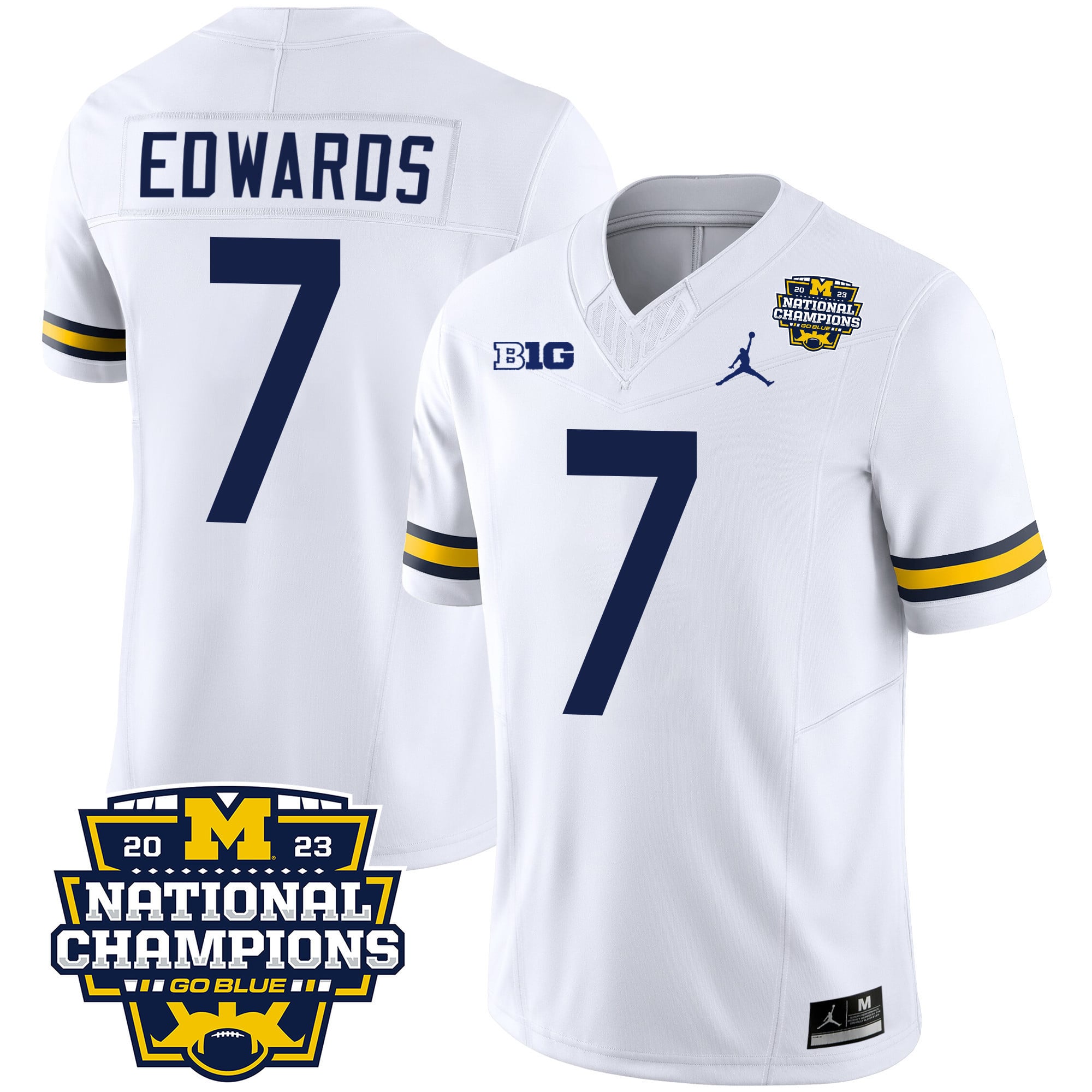 Men's Michigan Wolverines 2023 National Champions Patch Vapor Jersey V2 - All Stitched