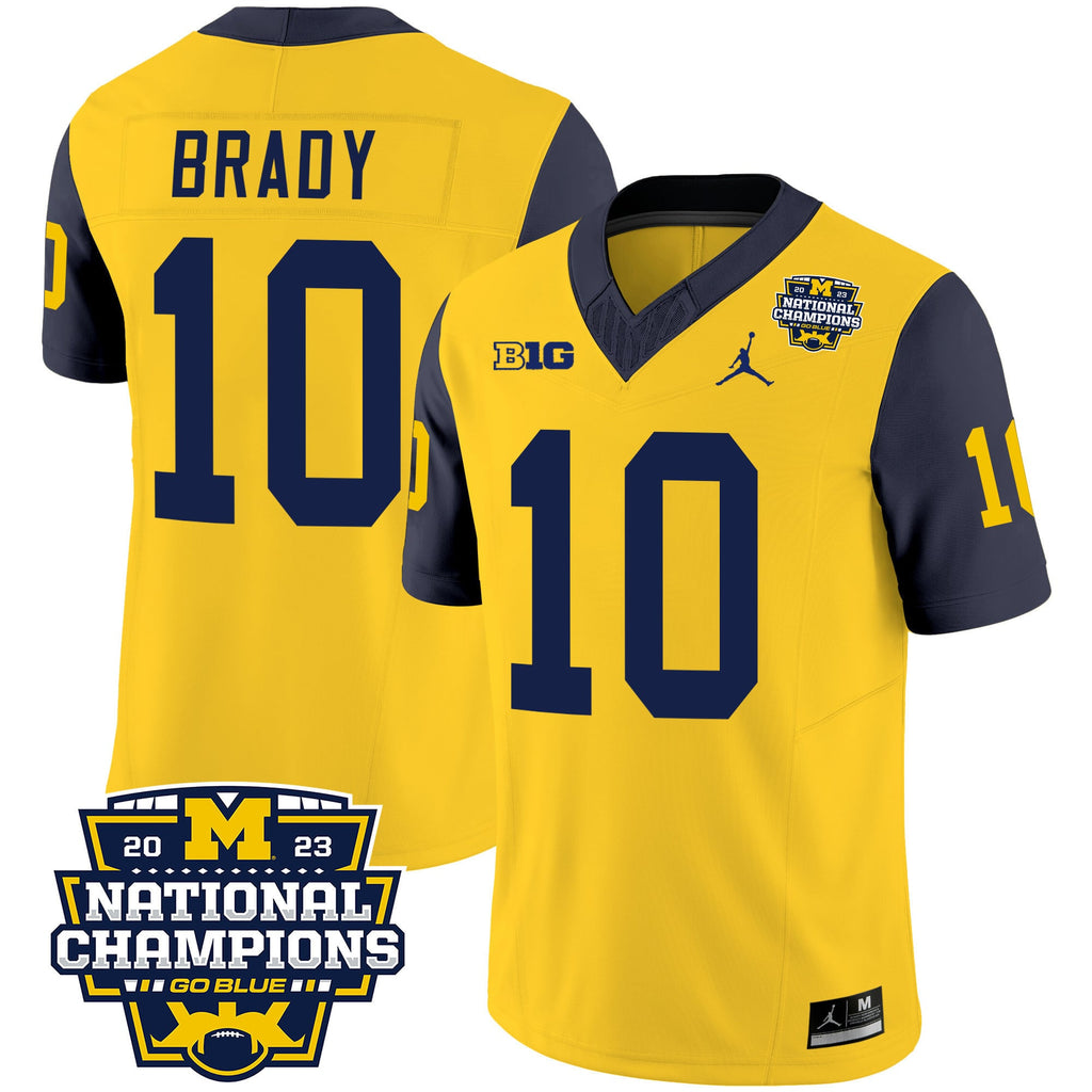 Men's Michigan Wolverines 2023 National Champions Patch Vapor Jersey V2 - All Stitched