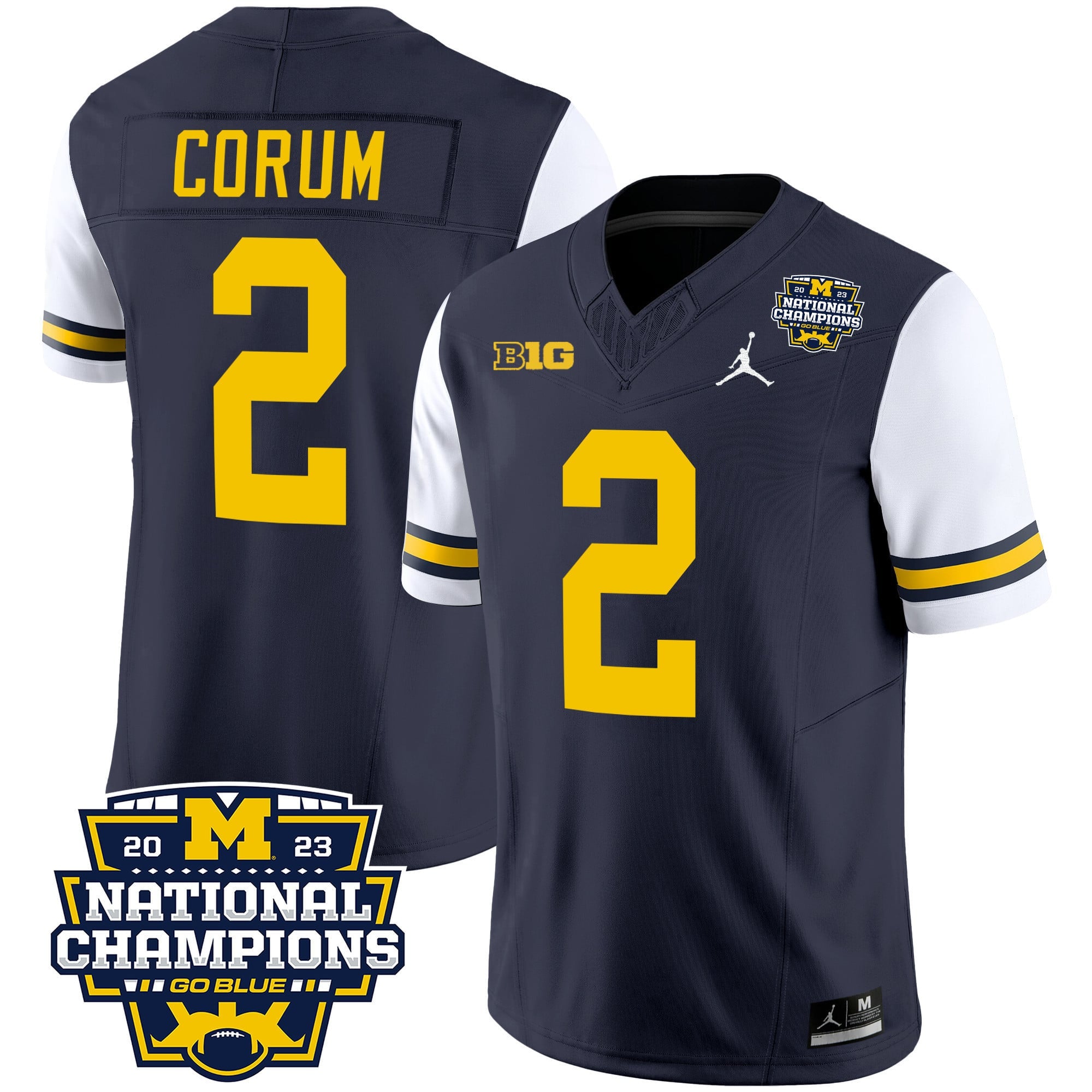 Men's Michigan Wolverines 2023 National Champions Patch Vapor Jersey V2 - All Stitched