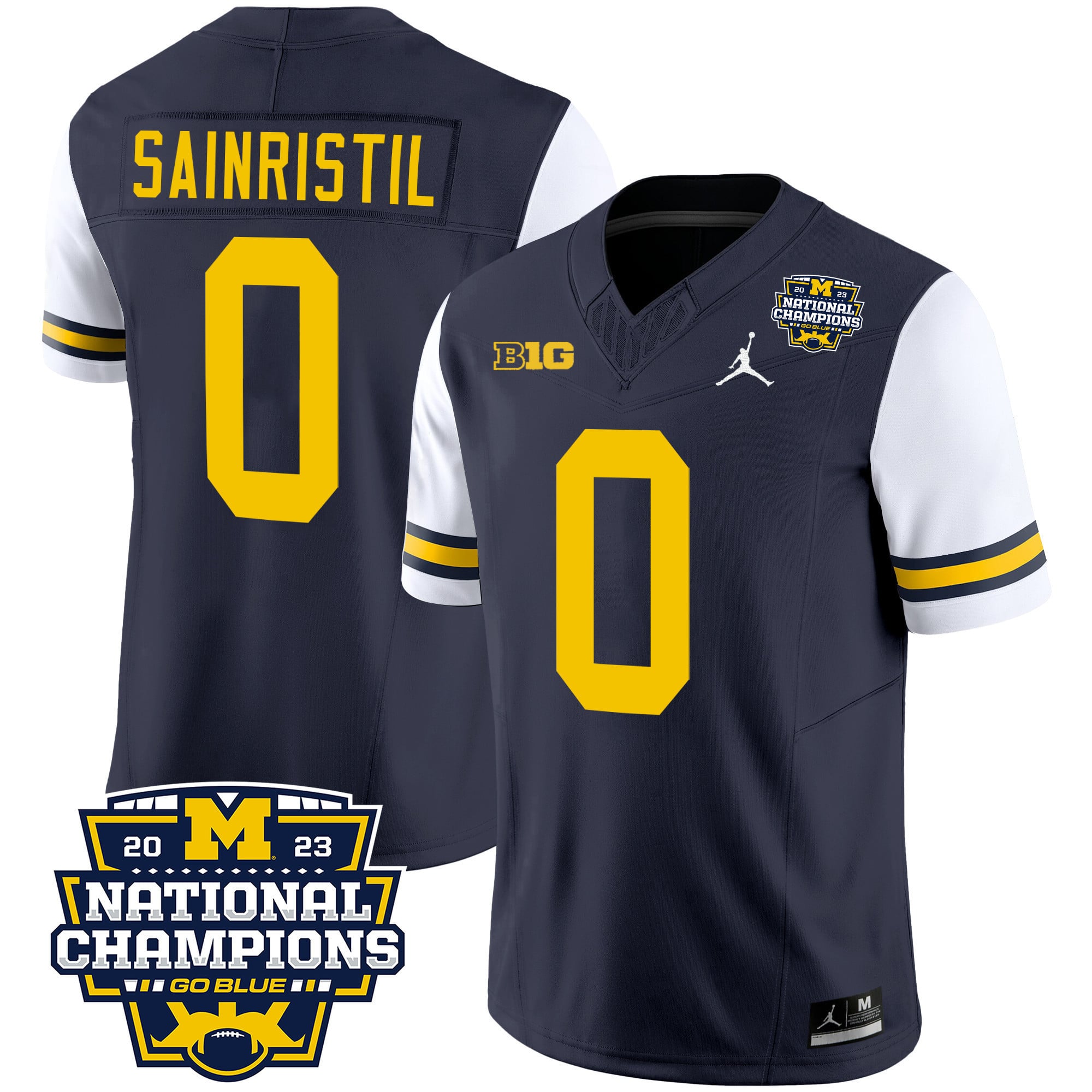 Men's Michigan Wolverines 2023 National Champions Patch Vapor Jersey V2 - All Stitched