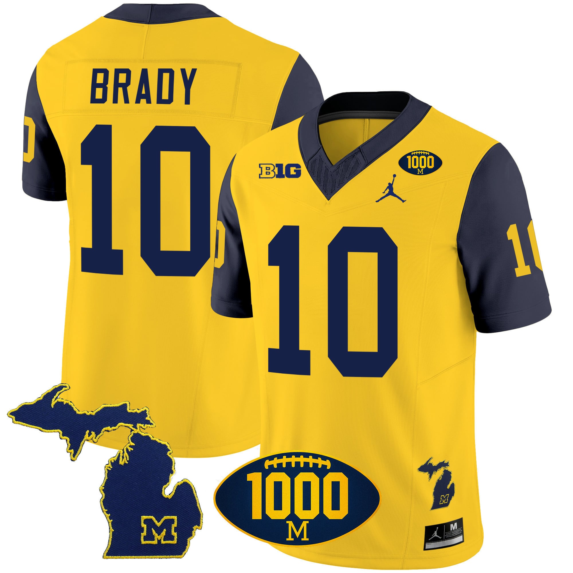 Men's Michigan Wolverines 1000 Wins Patch Vapor Jersey V3 - All Stitched