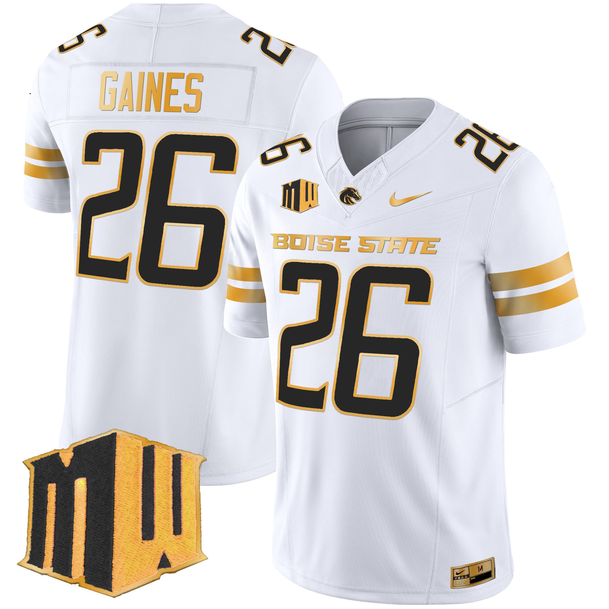 Men's Boise State Broncos 2024 Gold Vapor Limited Jersey - All Stitched
