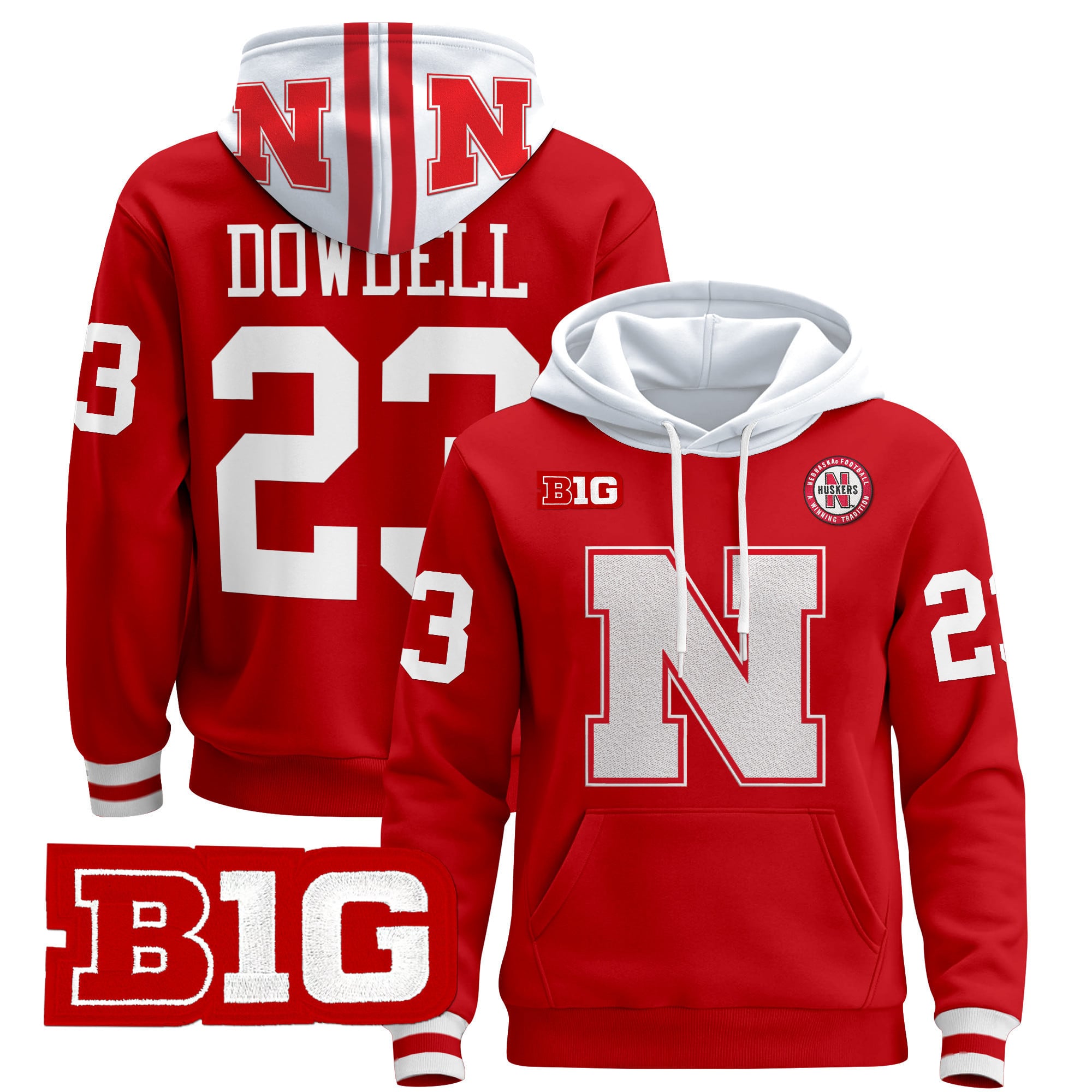 Men's Nebraska Cornhuskers 2024 Pullover Hoodie V2 - All Stitched