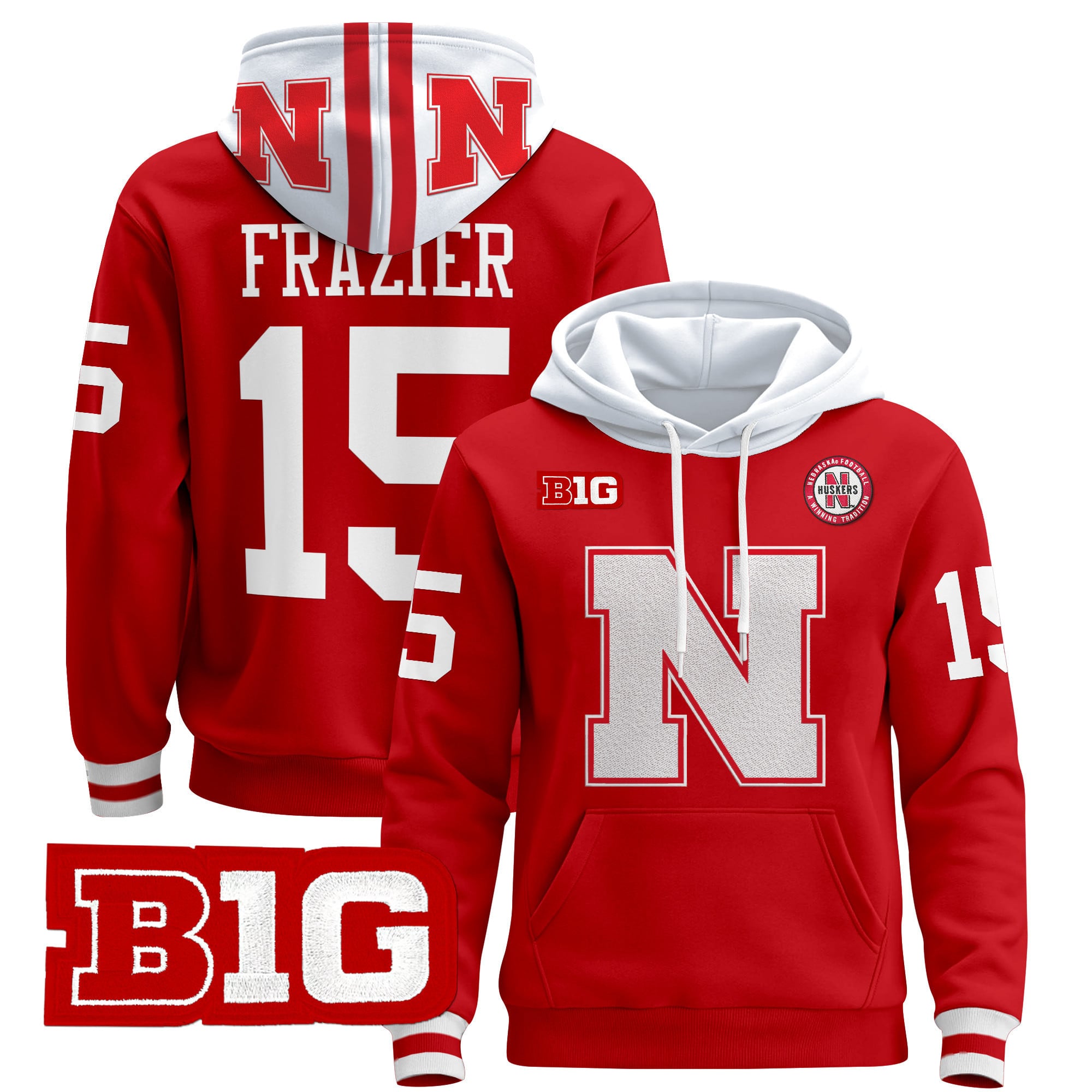Men's Nebraska Cornhuskers 2024 Pullover Hoodie V2 - All Stitched