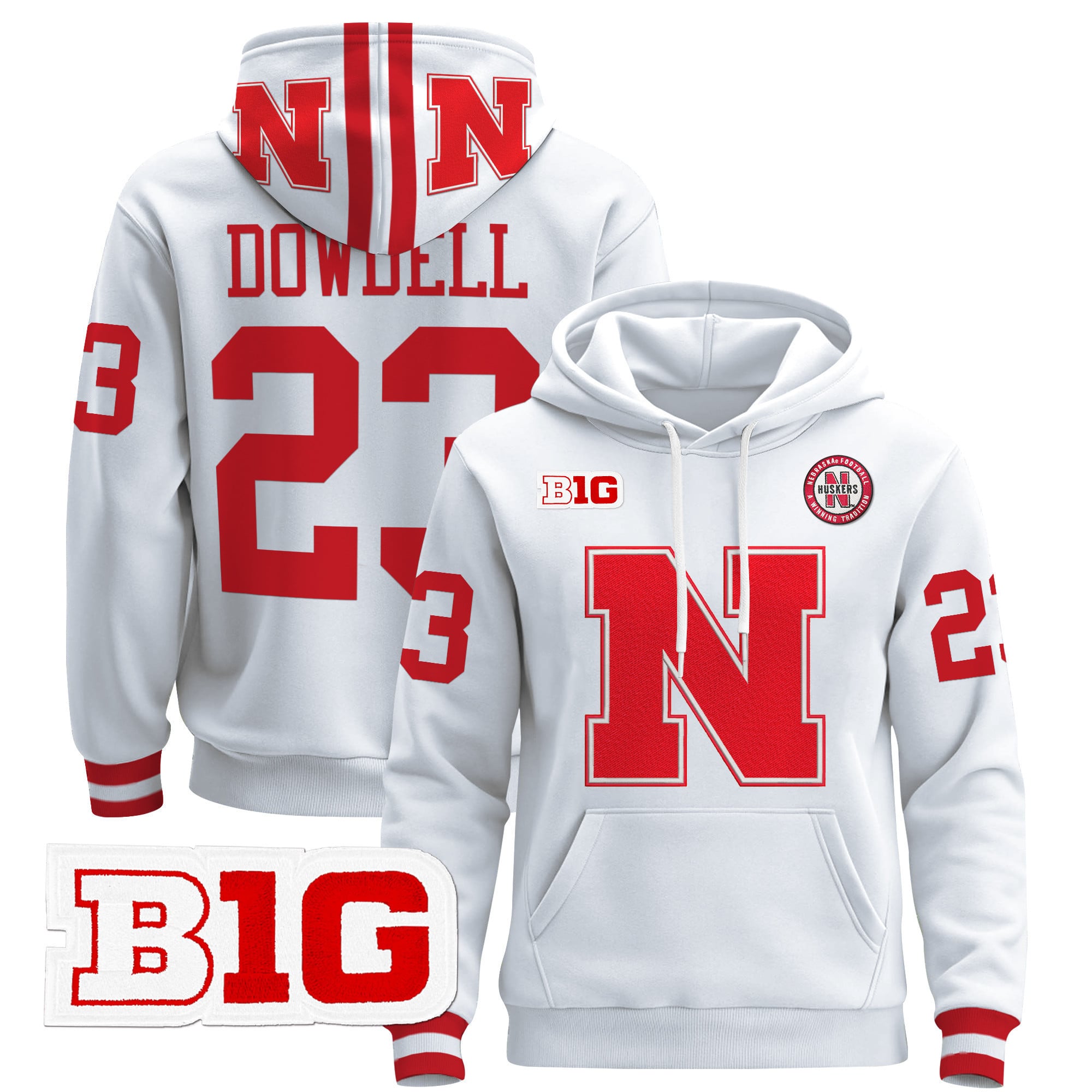 Men's Nebraska Cornhuskers 2024 Pullover Hoodie V2 - All Stitched