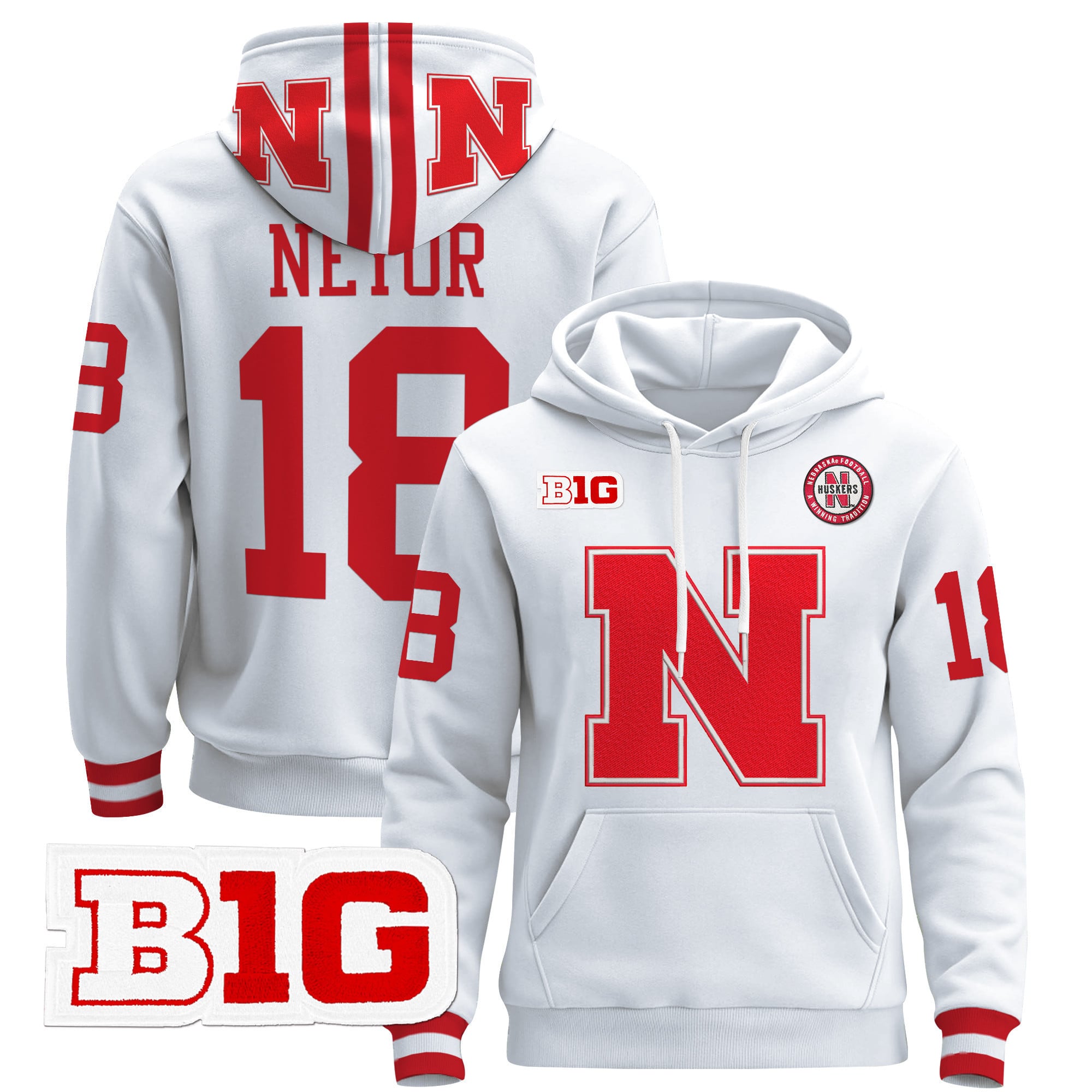 Men's Nebraska Cornhuskers 2024 Pullover Hoodie V2 - All Stitched