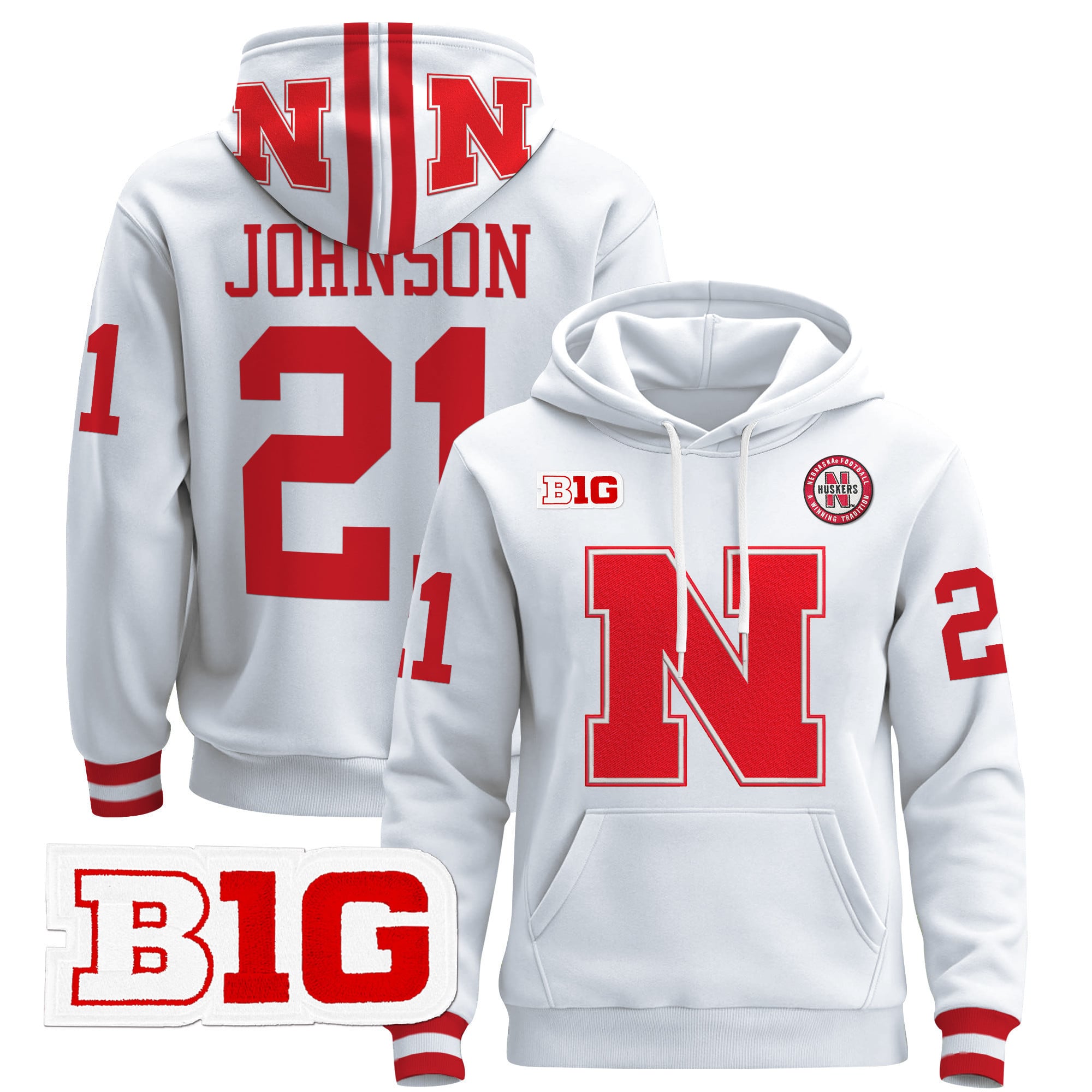 Men's Nebraska Cornhuskers 2024 Pullover Hoodie V2 - All Stitched