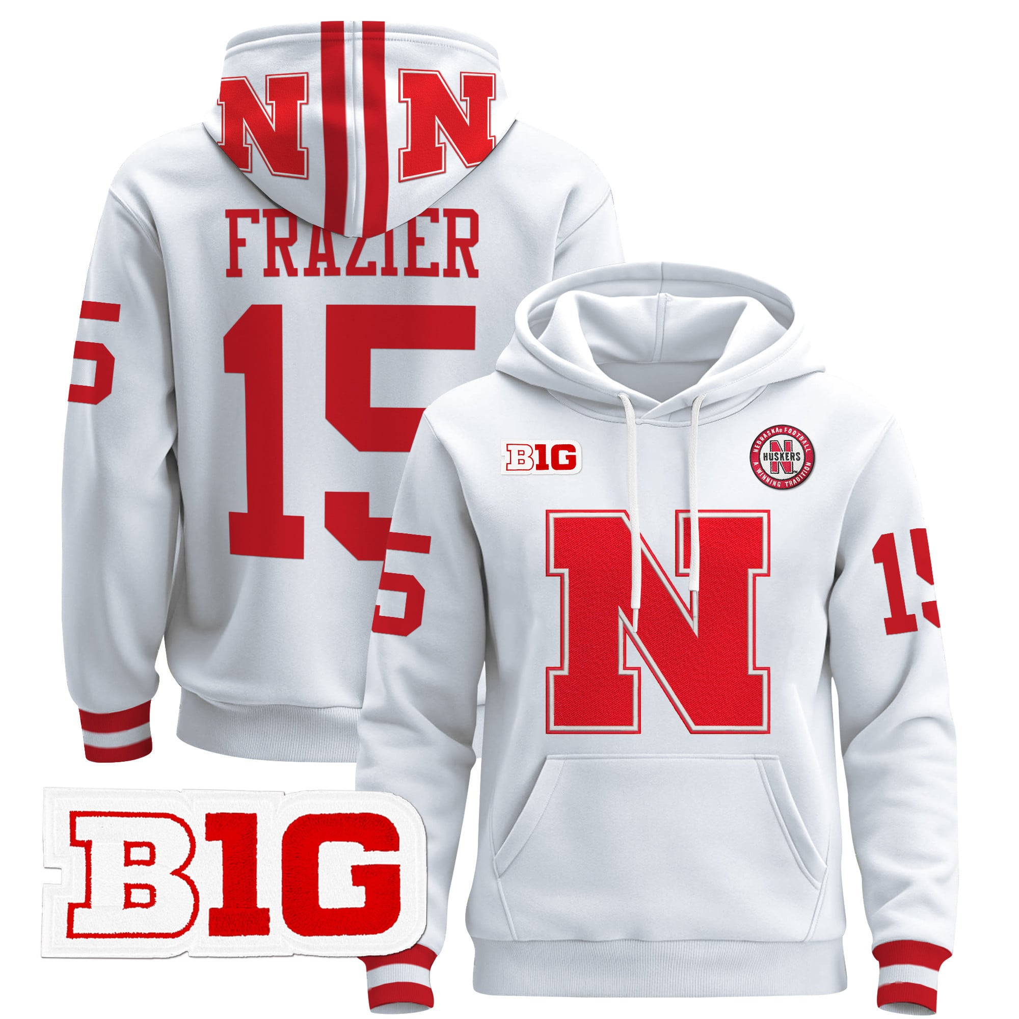 Men's Nebraska Cornhuskers 2024 Pullover Hoodie V2 - All Stitched