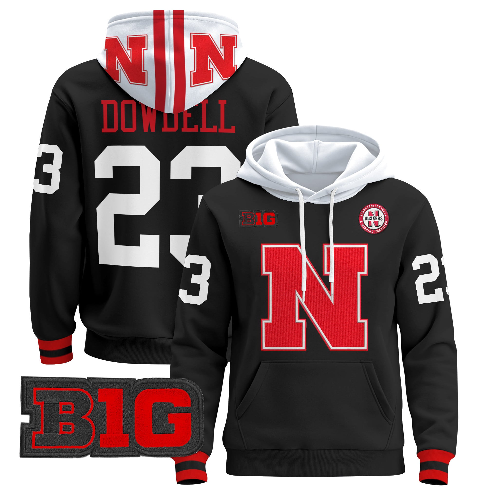 Men's Nebraska Cornhuskers 2024 Pullover Hoodie V2 - All Stitched