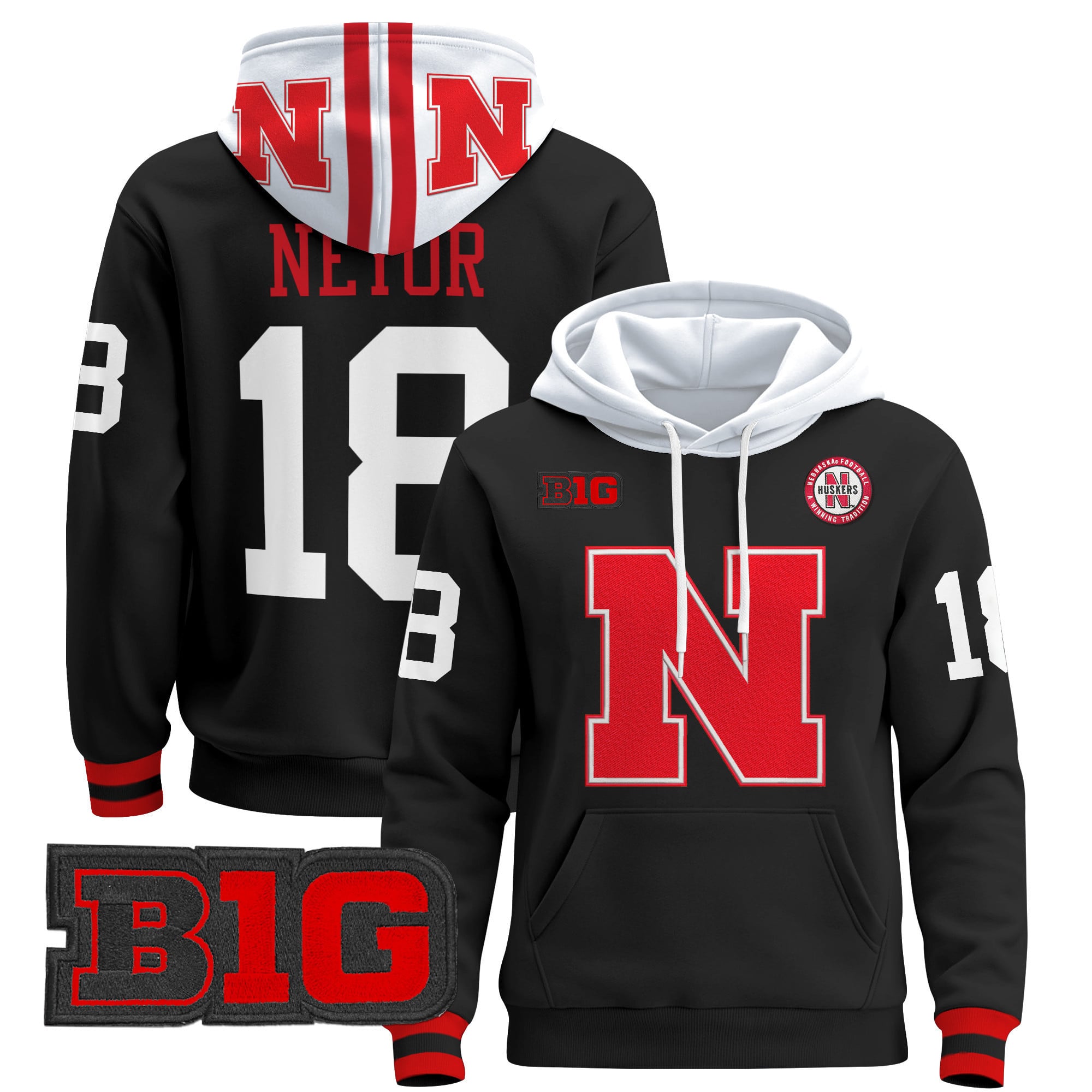 Men's Nebraska Cornhuskers 2024 Pullover Hoodie V2 - All Stitched