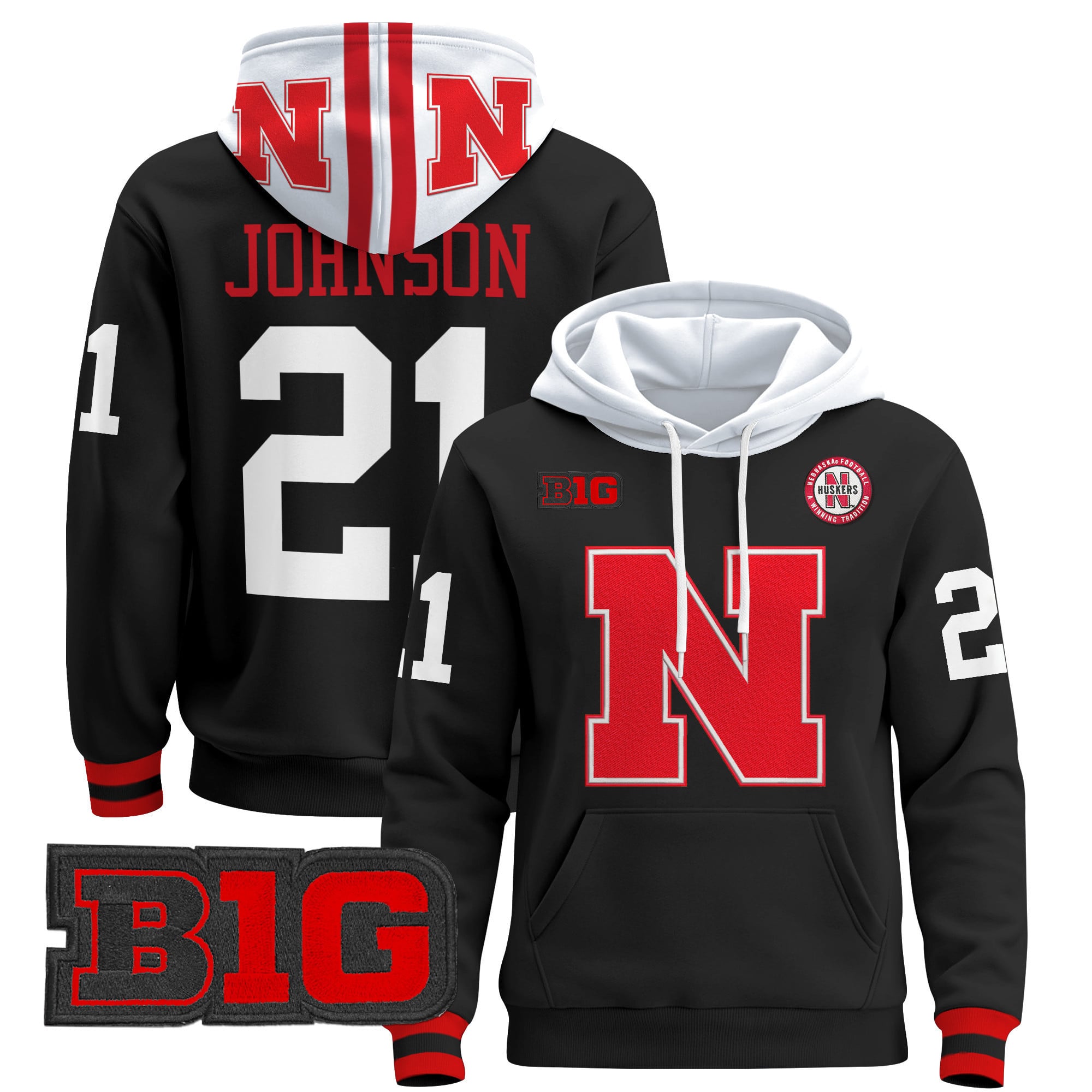 Men's Nebraska Cornhuskers 2024 Pullover Hoodie V2 - All Stitched