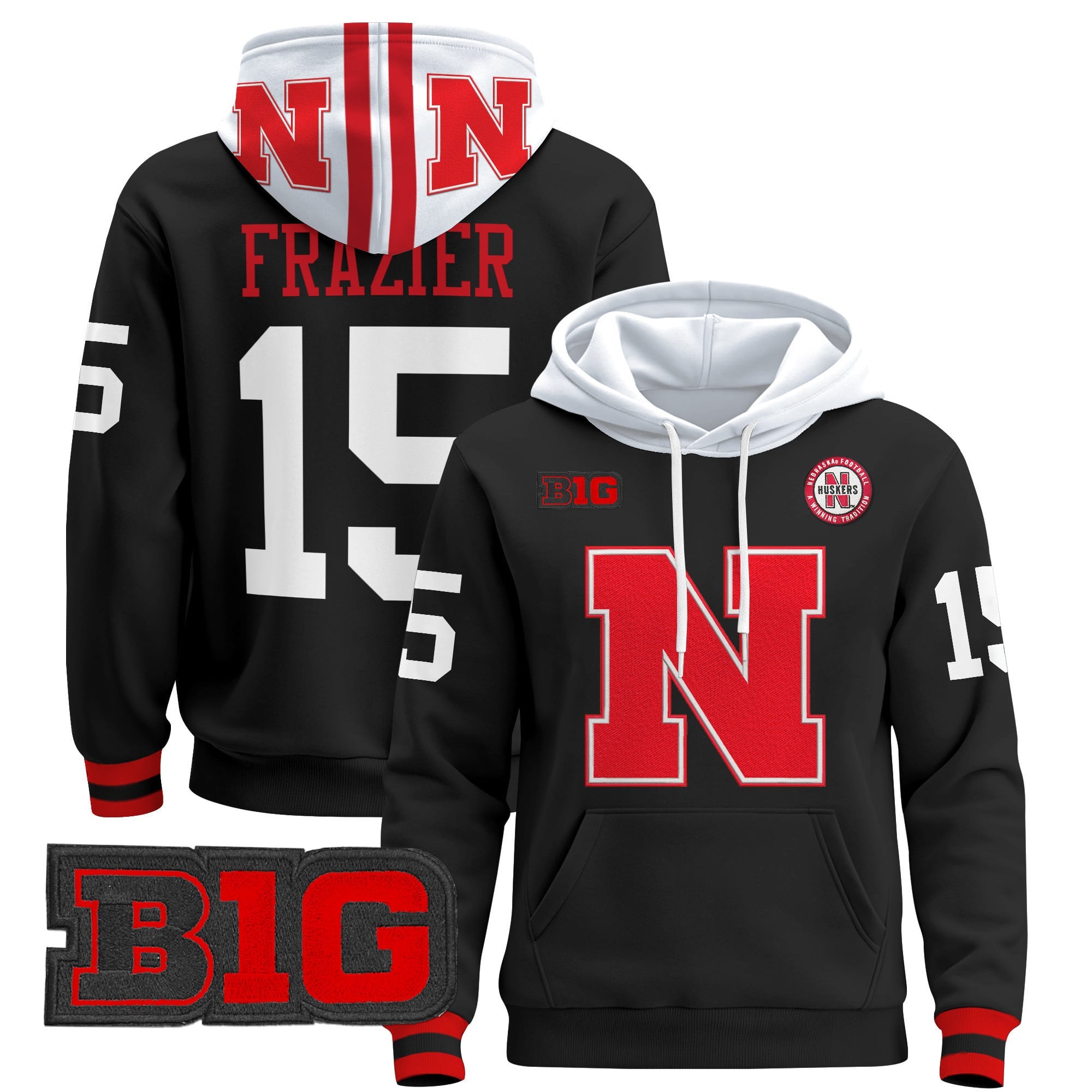 Men's Nebraska Cornhuskers 2024 Pullover Hoodie V2 - All Stitched
