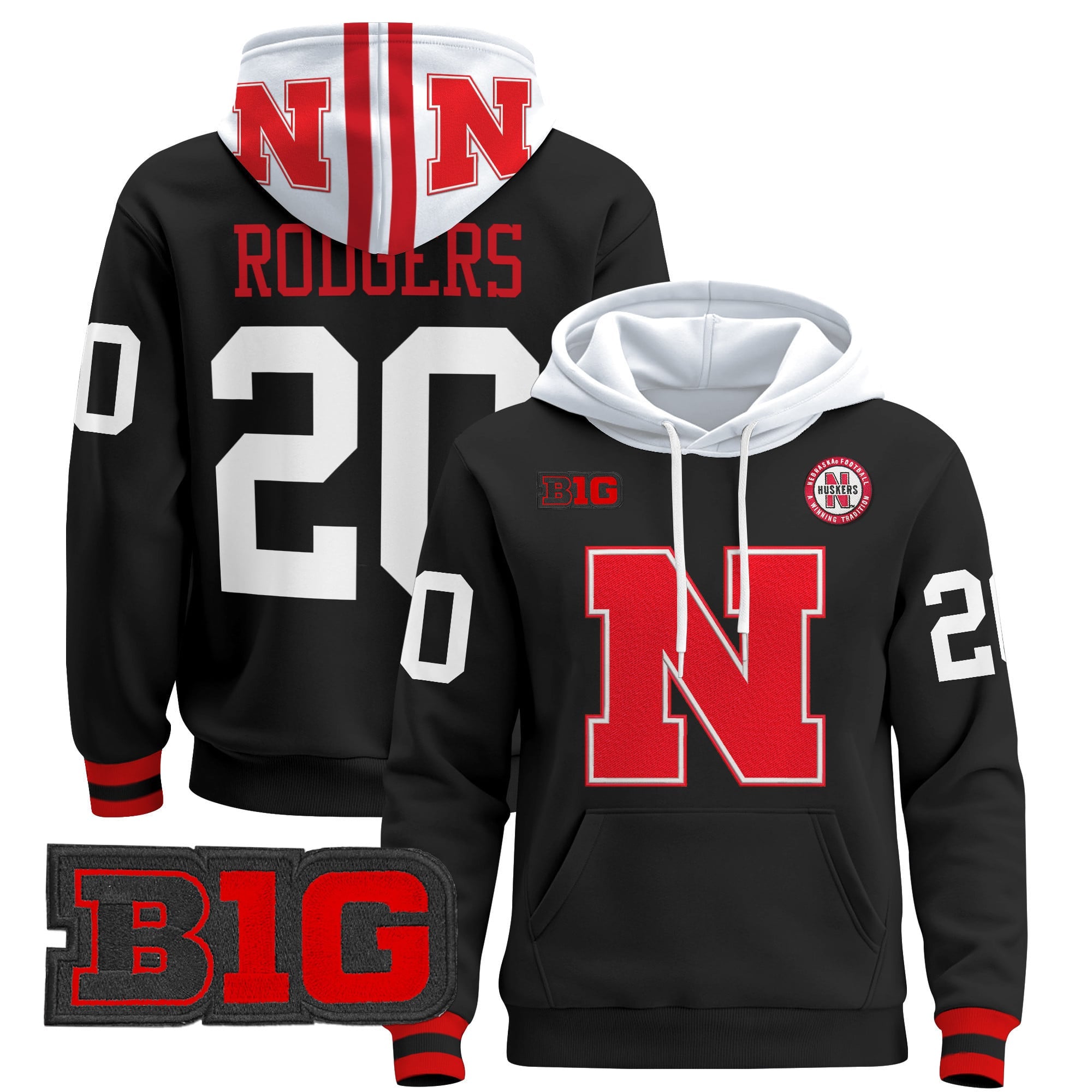 Men's Nebraska Cornhuskers 2024 Pullover Hoodie V2 - All Stitched
