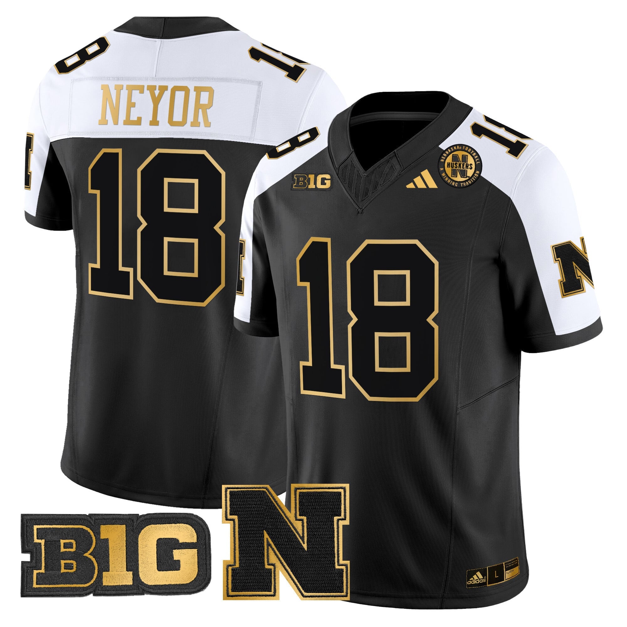 Men's Nebraska Cornhuskers 2024 Gold Vapor Limited Jersey - All Stitched