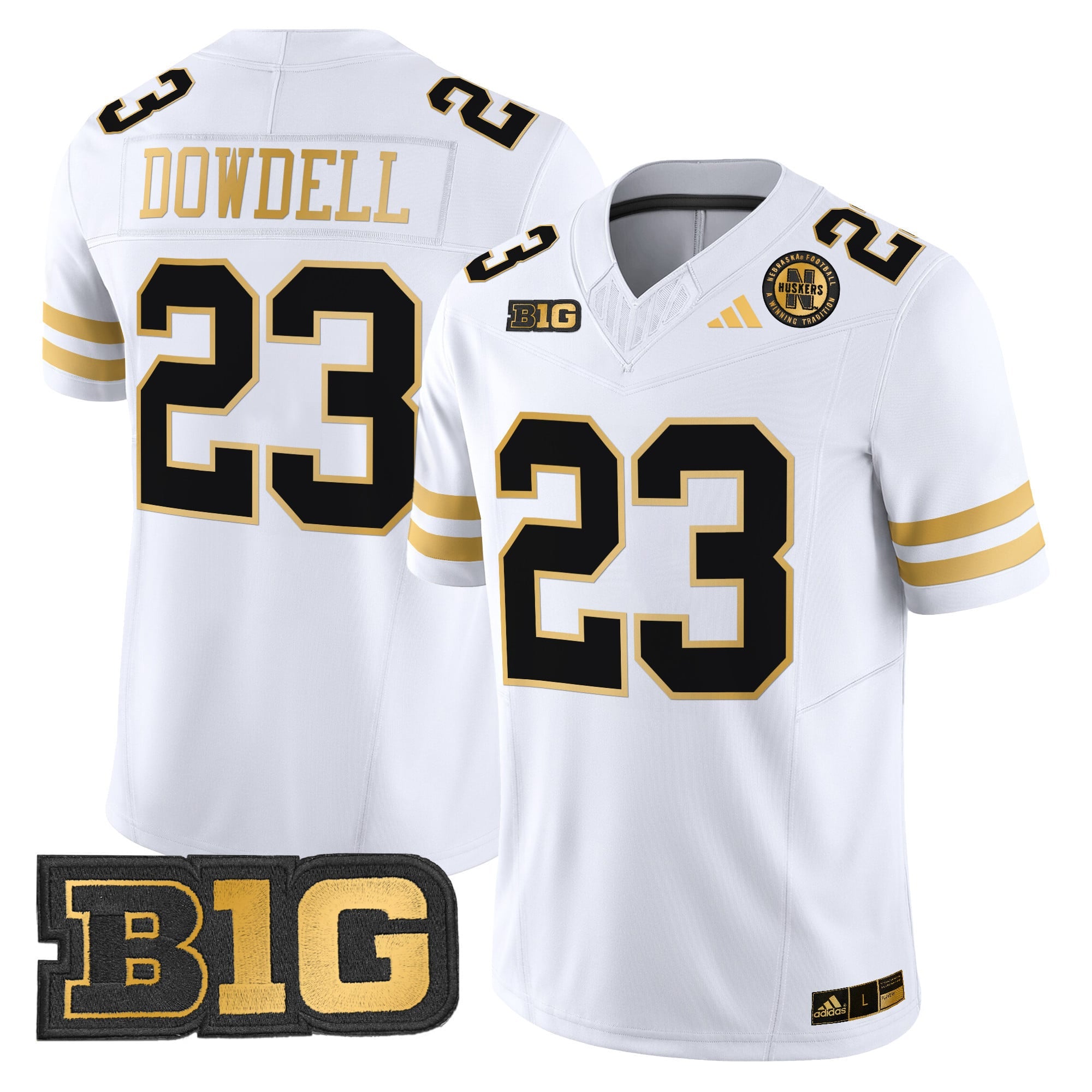Men's Nebraska Cornhuskers 2024 Gold Vapor Limited Jersey - All Stitched