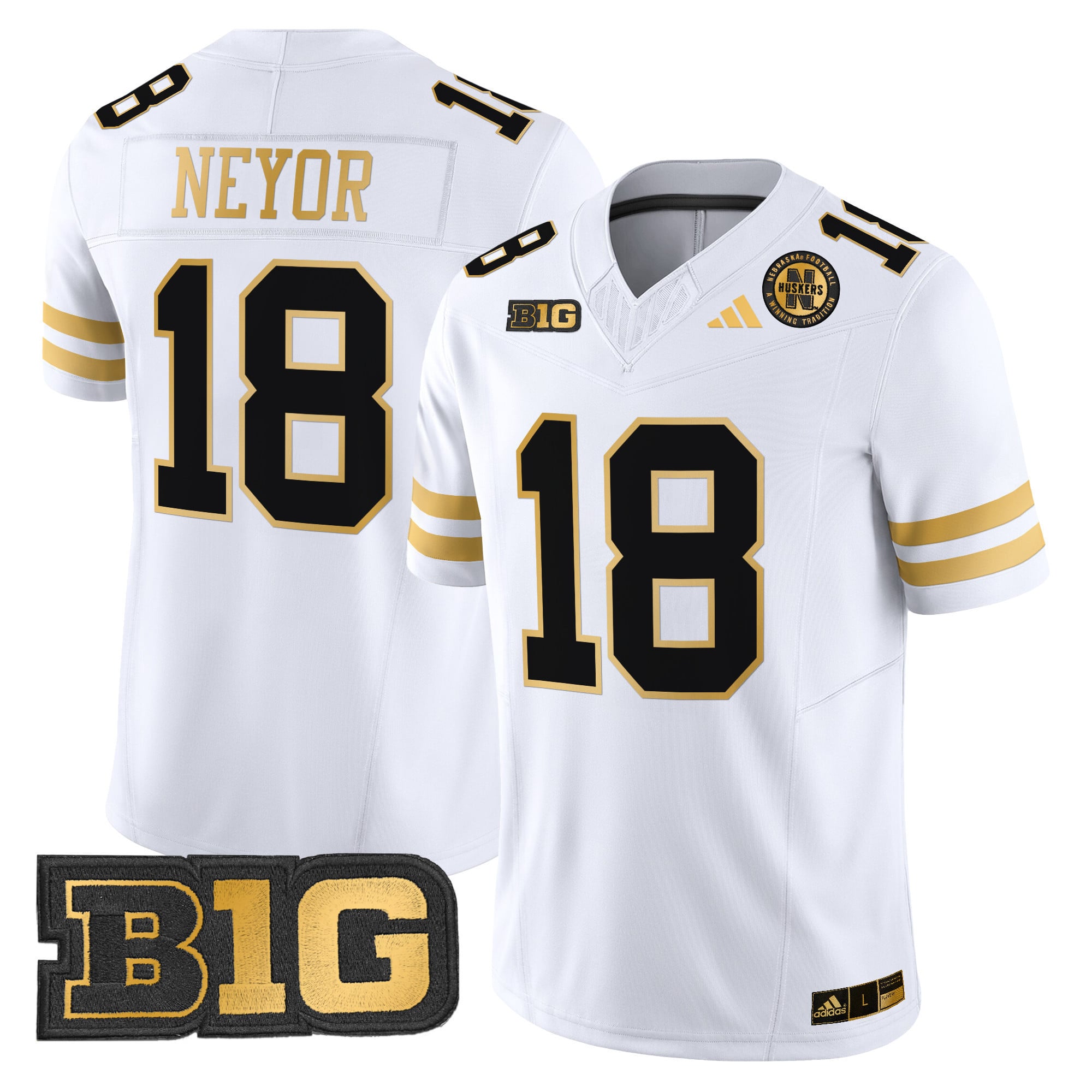 Men's Nebraska Cornhuskers 2024 Gold Vapor Limited Jersey - All Stitched
