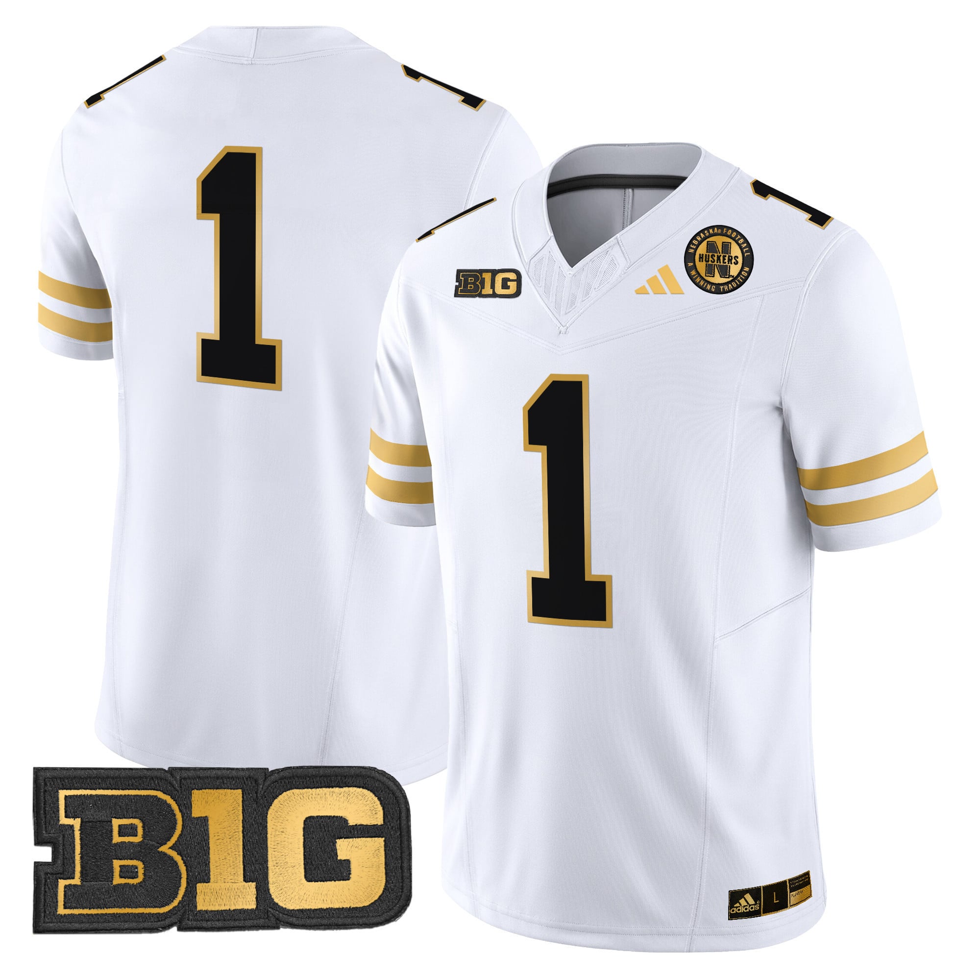 Men's Nebraska Cornhuskers 2024 Gold Vapor Limited Jersey - All Stitched