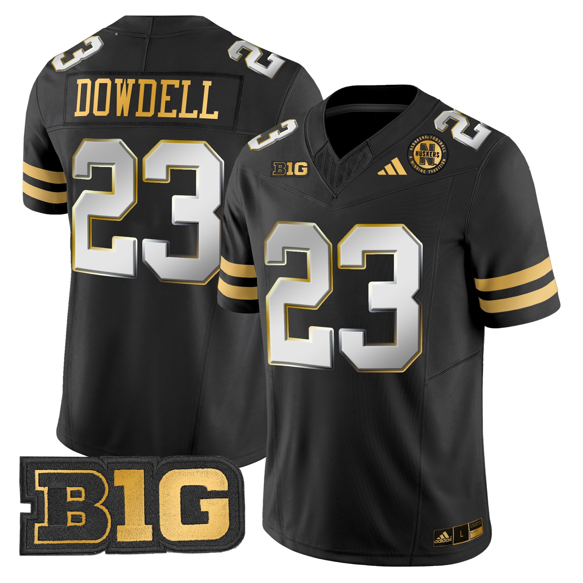 Men's Nebraska Cornhuskers 2024 Gold Vapor Limited Jersey - All Stitched