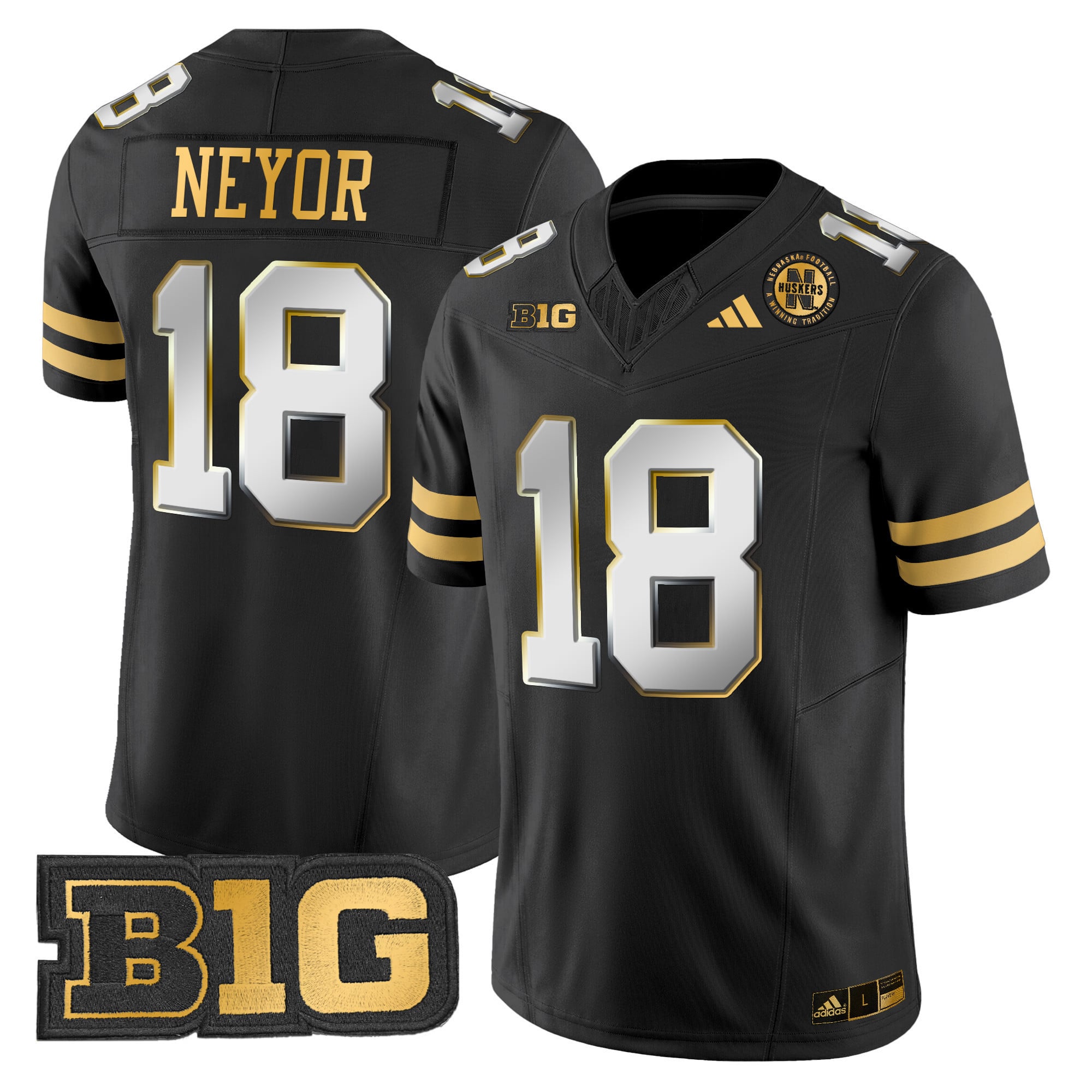 Men's Nebraska Cornhuskers 2024 Gold Vapor Limited Jersey - All Stitched