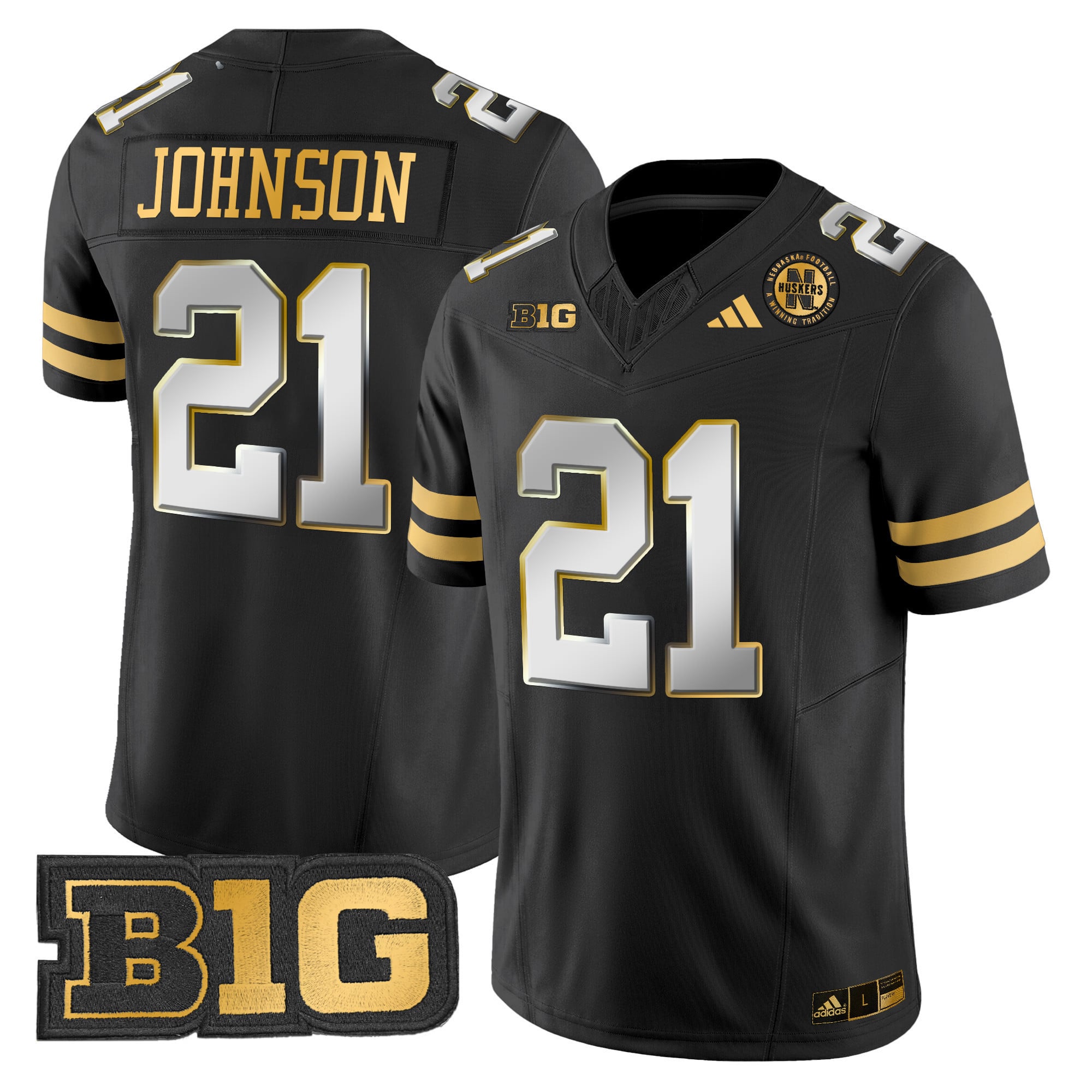 Men's Nebraska Cornhuskers 2024 Gold Vapor Limited Jersey - All Stitched