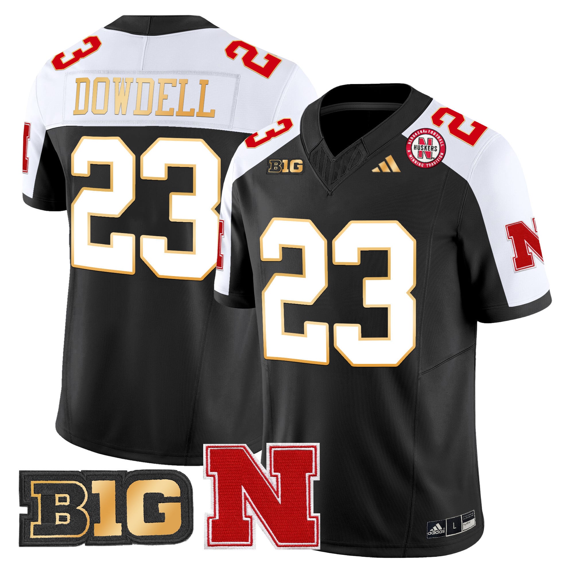Men's Nebraska Cornhuskers 2024 Gold Trim Vapor Limited Jersey - All Stitched