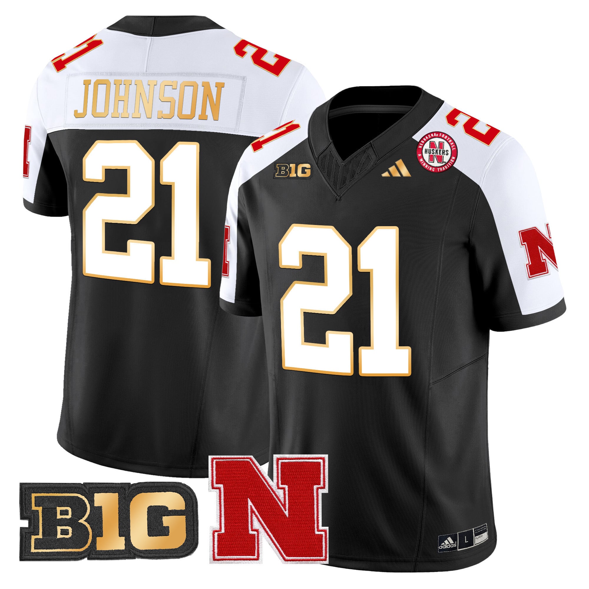 Men's Nebraska Cornhuskers 2024 Gold Trim Vapor Limited Jersey - All Stitched